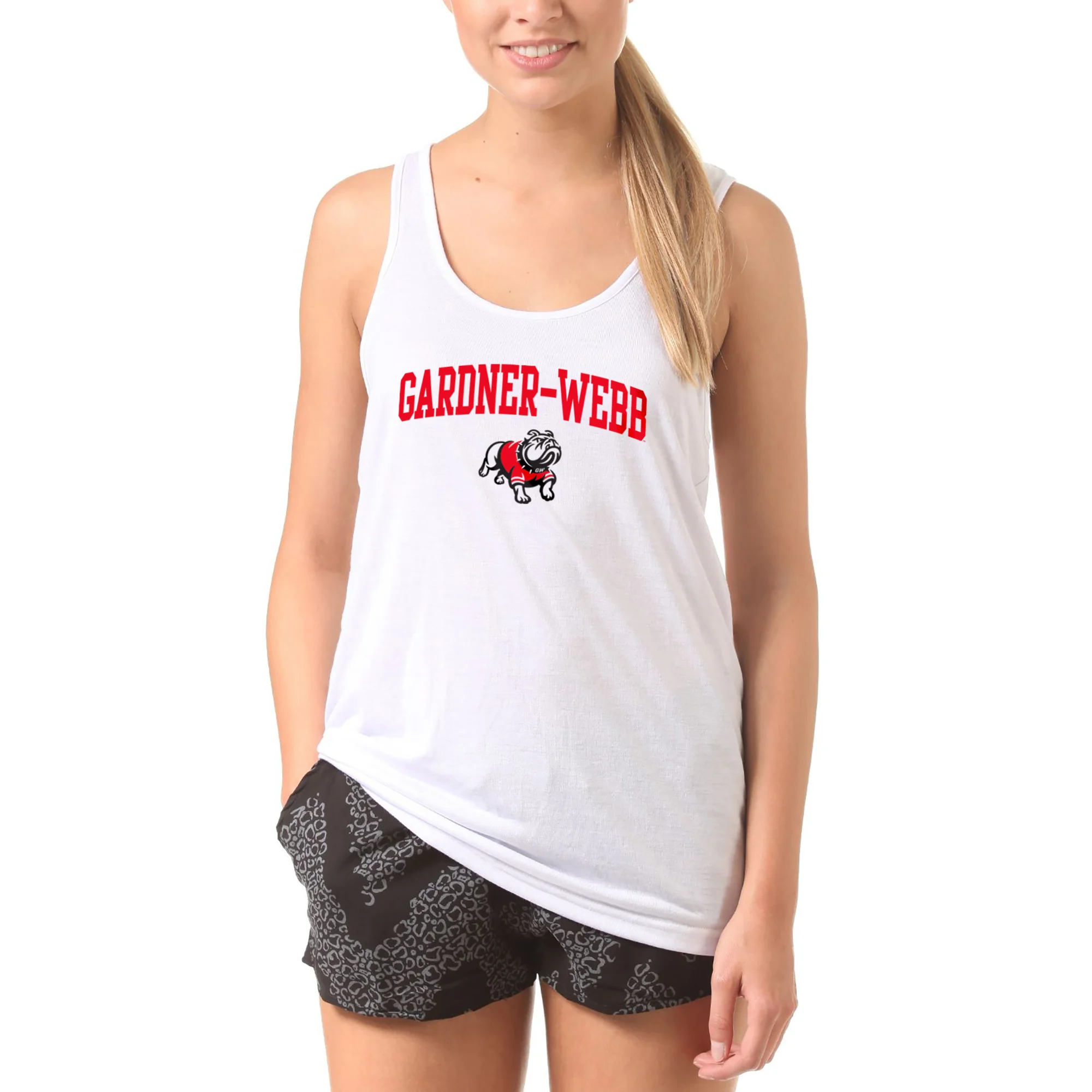 Gardner-Webb University Bulldogs Arch Logo Heavy Cotton Tank Top - White - Image 4