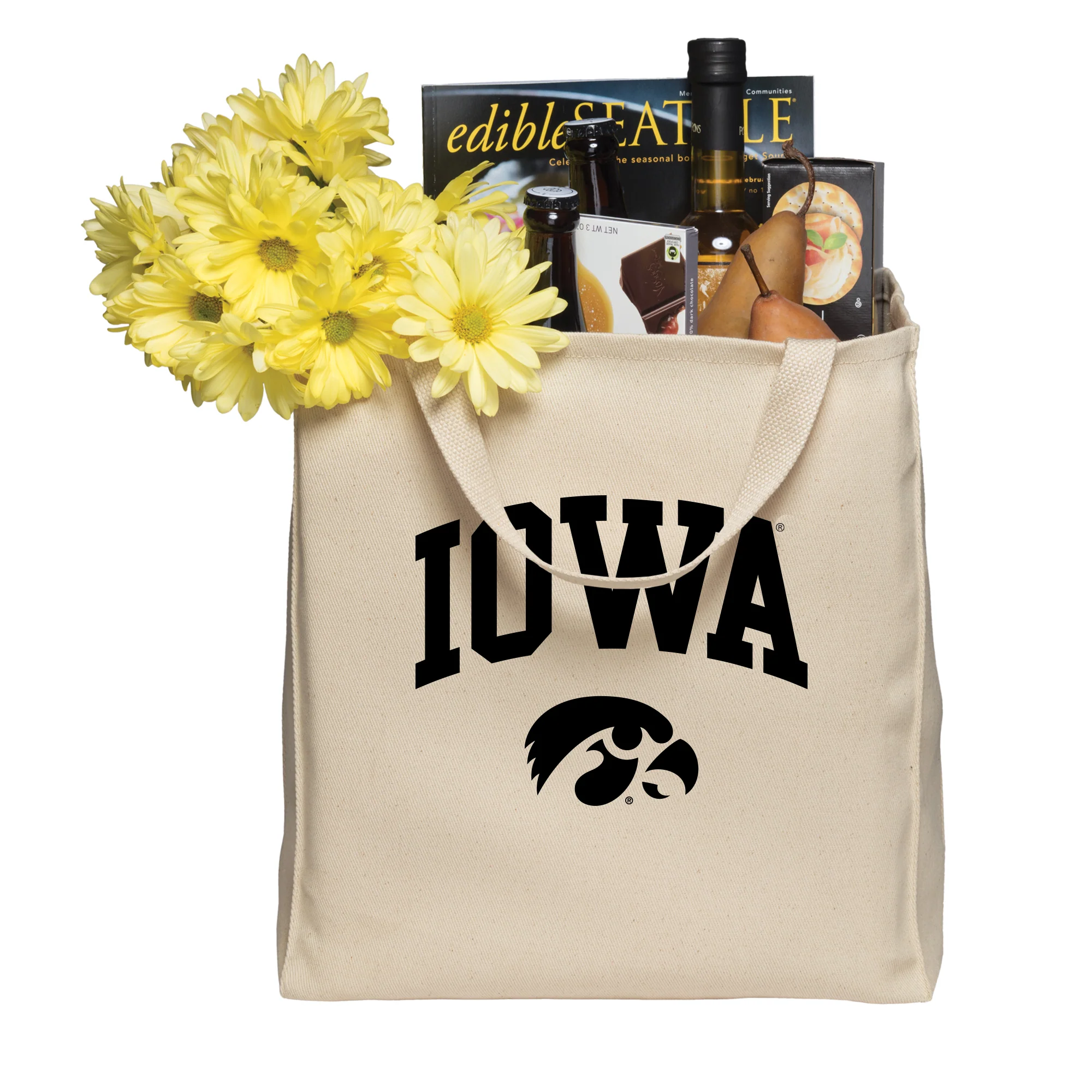 University of Iowa Hawkeyes Arch Logo Port Authority Tote Bag - Natural - Image 3