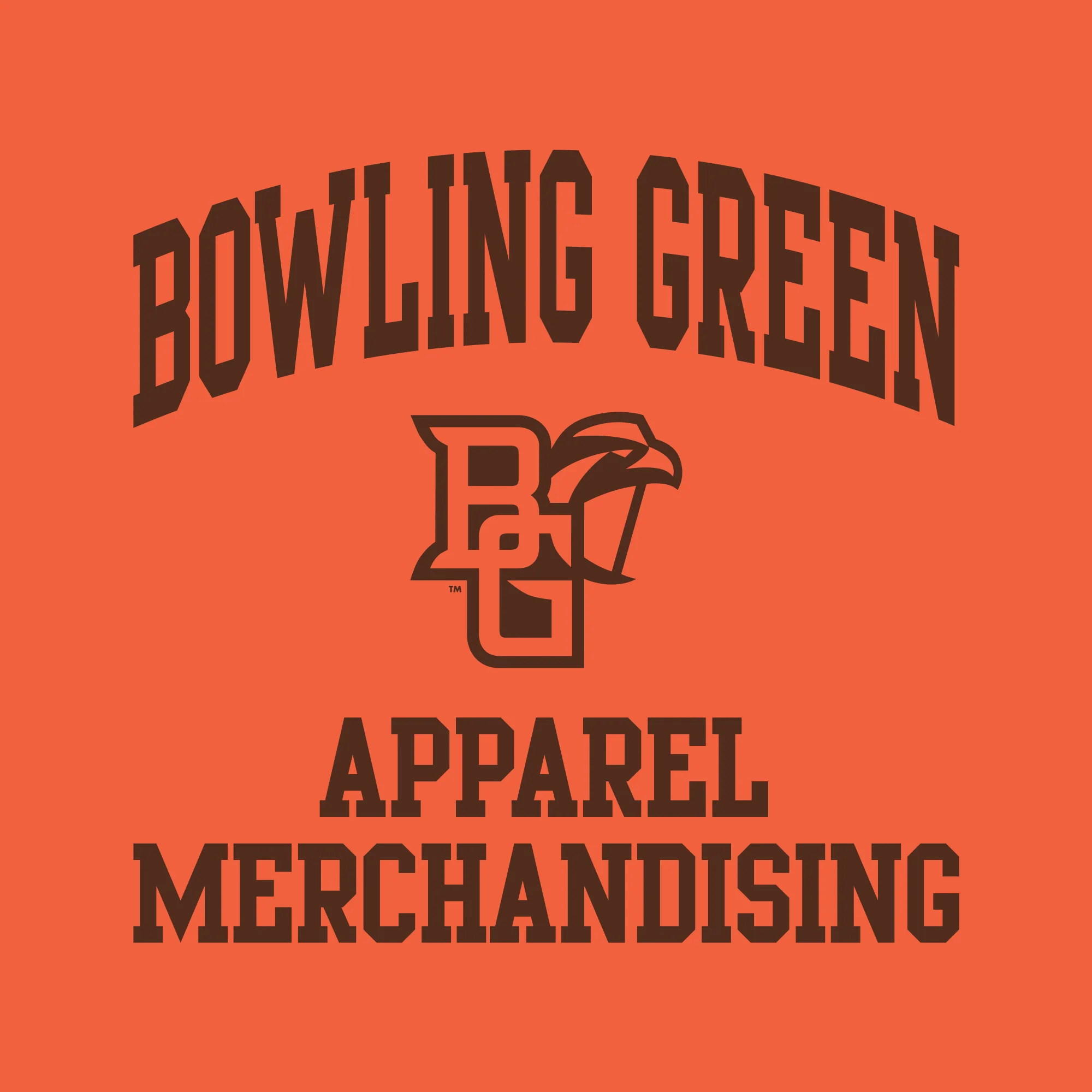 Bowling Green State University Falcons Arch Logo Apparel Merchandising Basic Cotton Short Sleeve T Shirt - Orange - Image 2