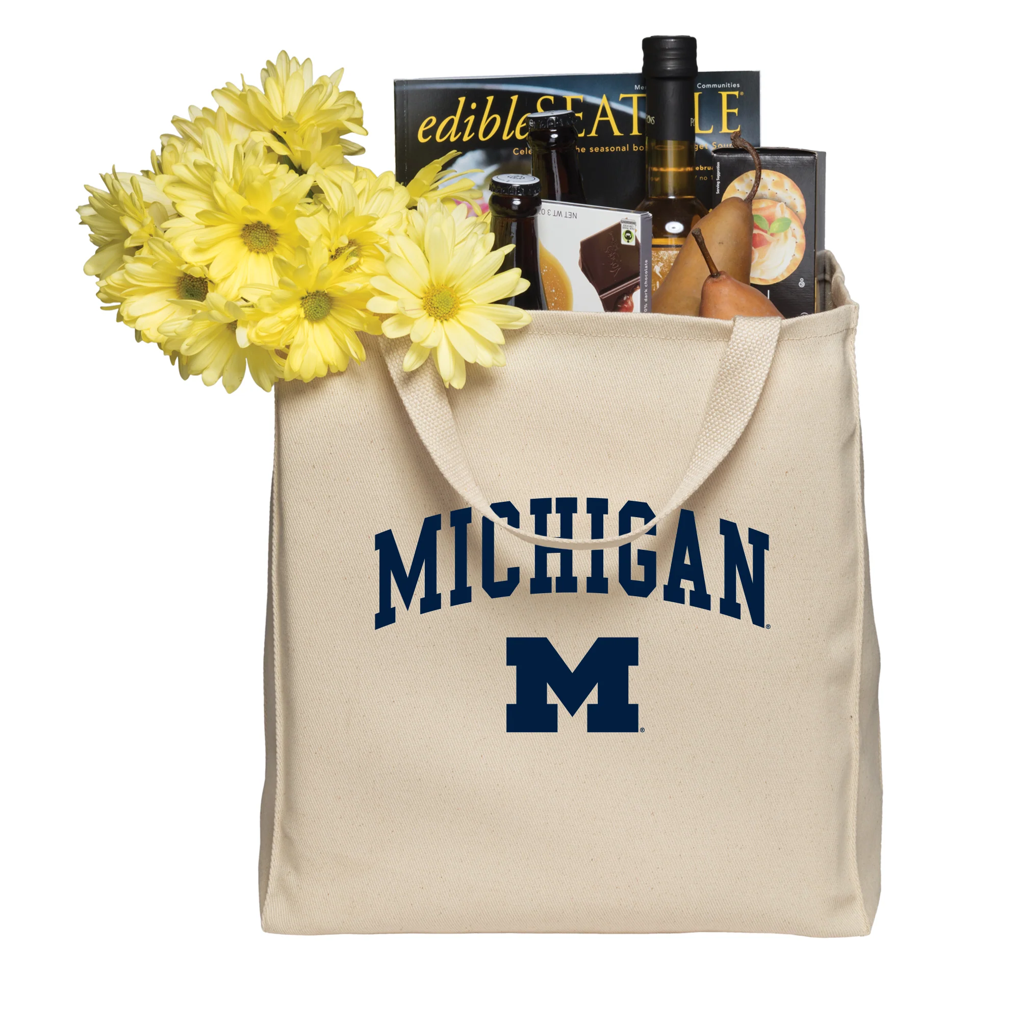 Arch Logo University of Michigan Port Authority Tote Bag - Natural - Image 3