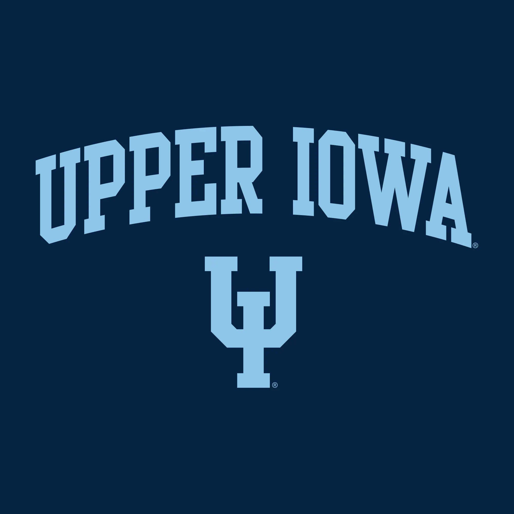 Upper Iowa University Peacocks Arch Logo Basic Cotton Long Sleeve T Shirt - Navy - Image 2