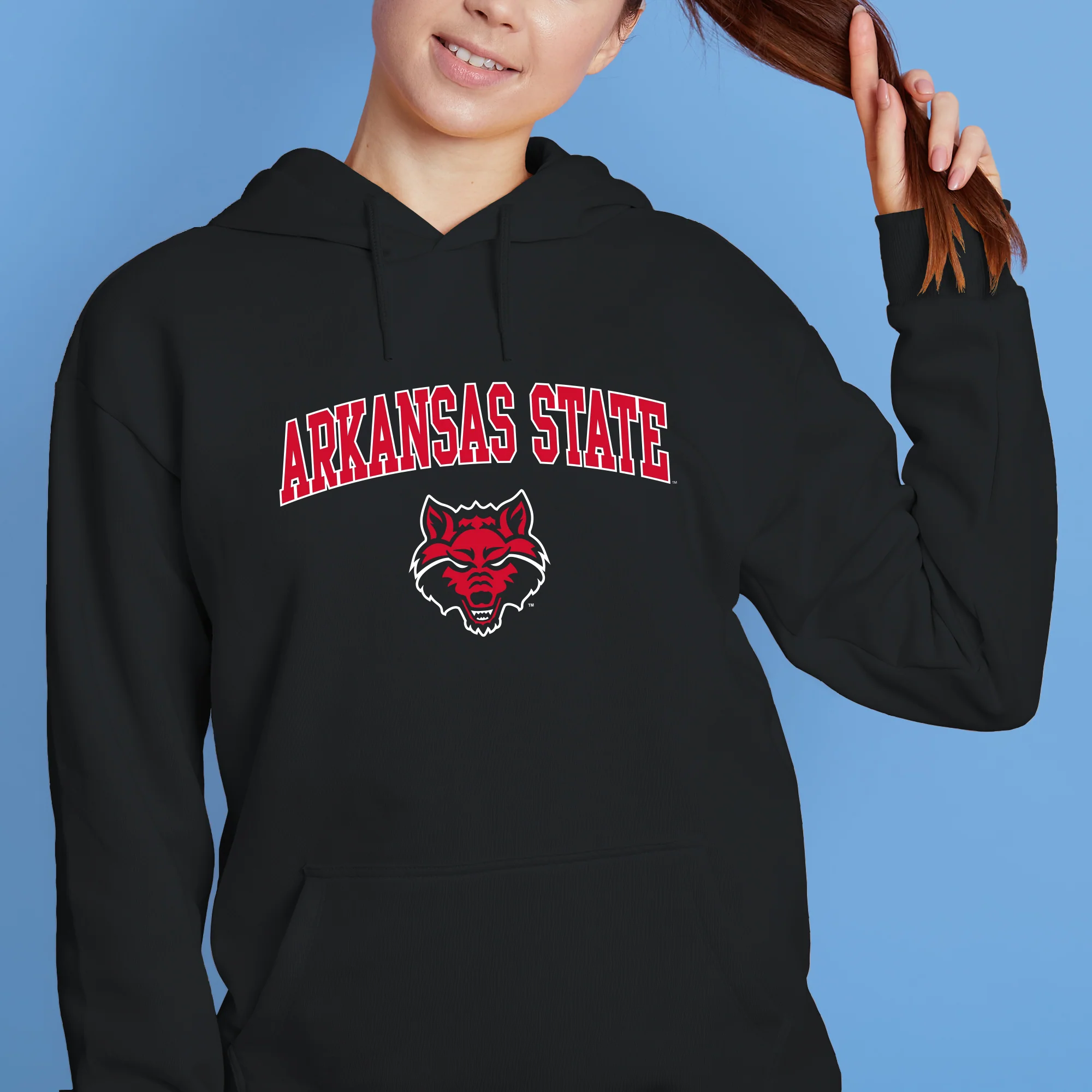 Arkansas State Arch Logo Hoodie - Black - Image 4