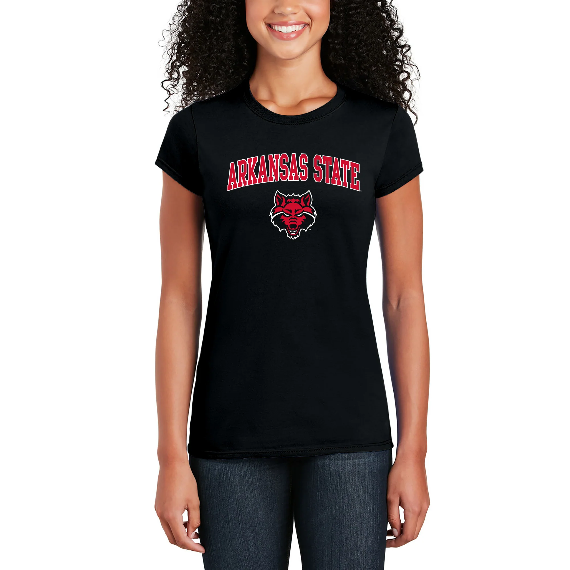 Arkansas State Arch Logo Women's T-Shirt - Black - Image 5