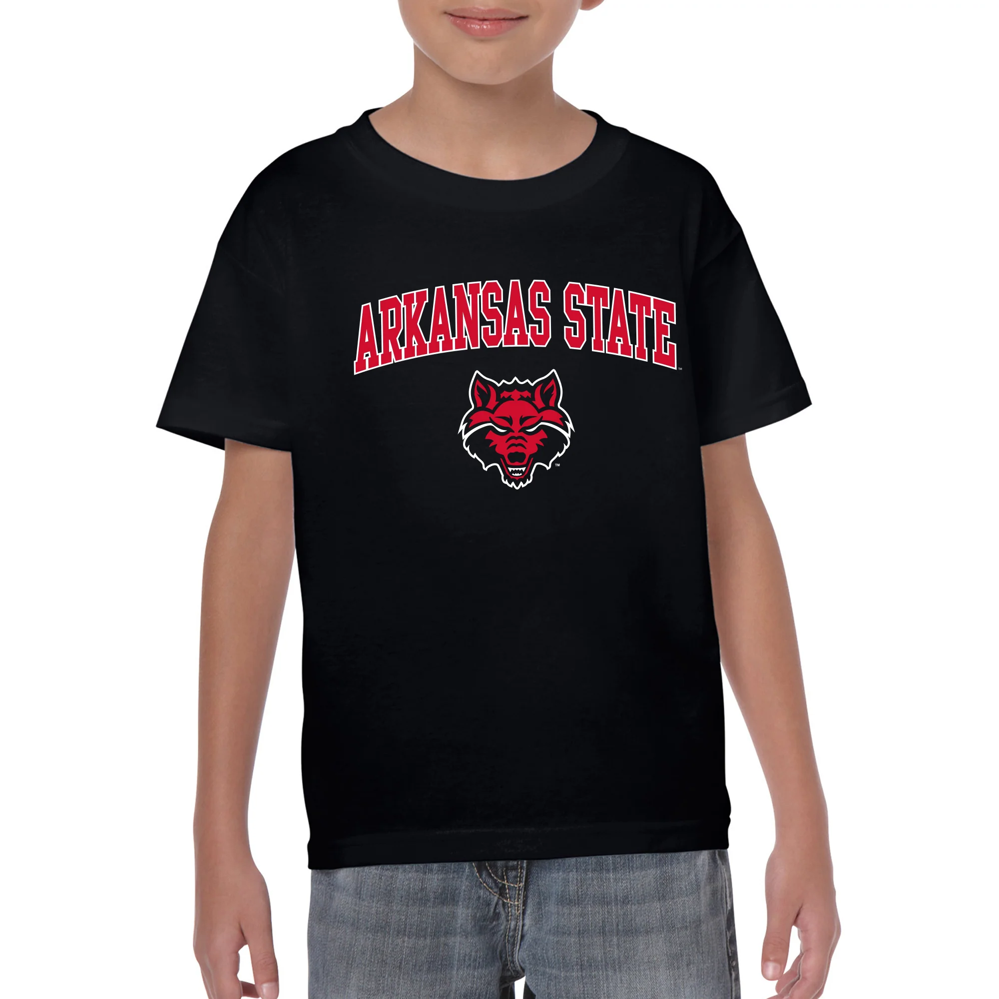 Arkansas State Arch Logo Youth T-Shirt - Black - Image 4
