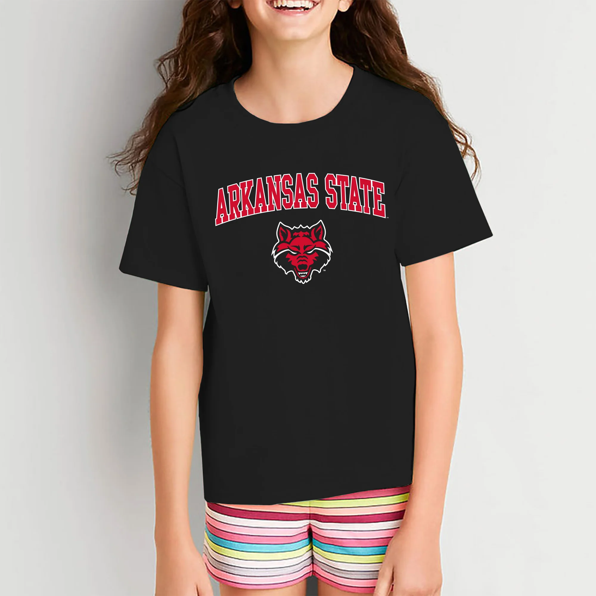 Arkansas State Arch Logo Youth T-Shirt - Black - Image 5
