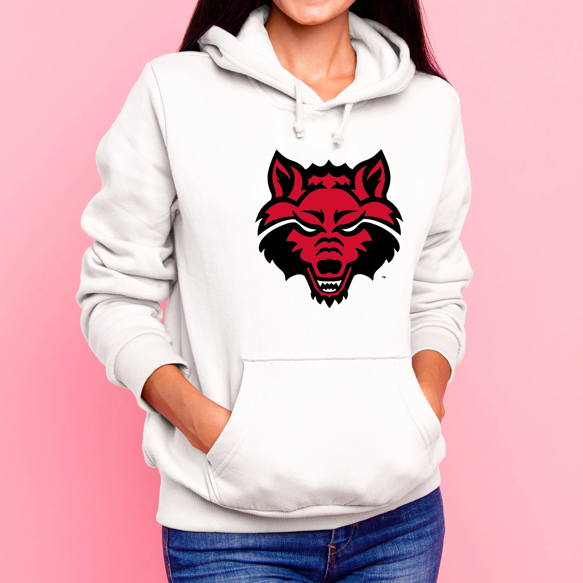 Arkansas State Primary Logo Hoodie - White - Image 4