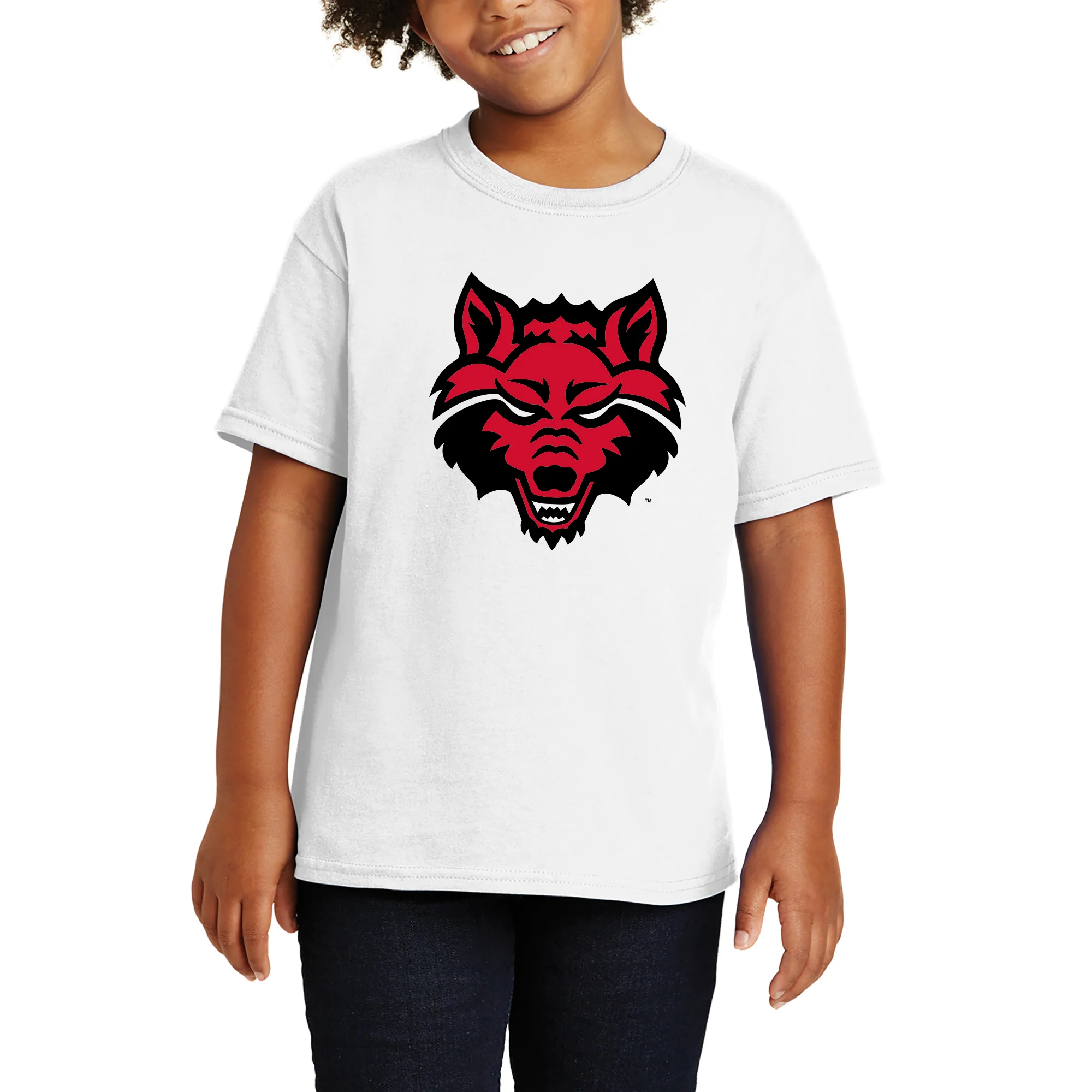 Arkansas State Primary Logo Youth T-Shirt - White - Image 5