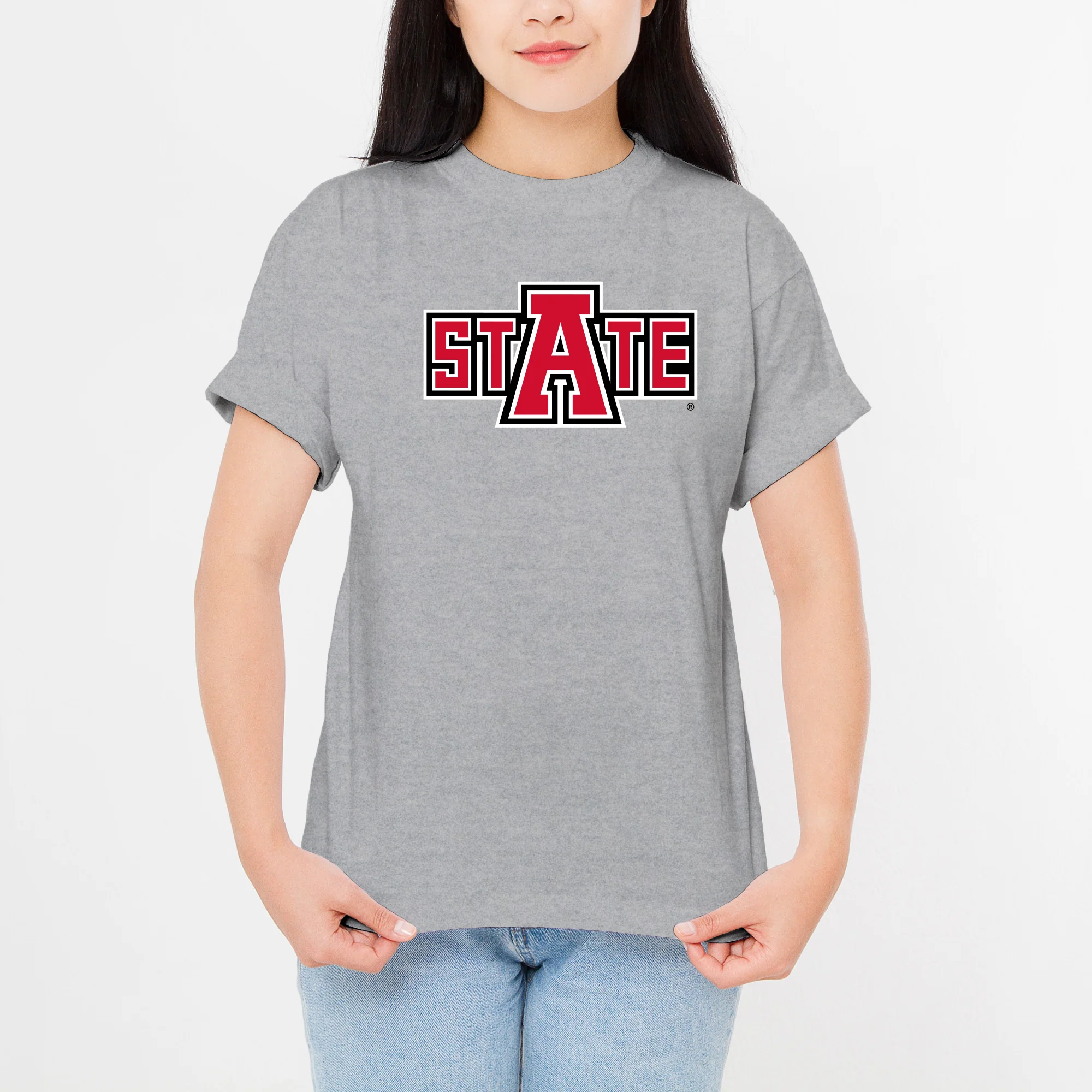 Arkansas State Secondary Logo T-Shirt - Sport Grey - Image 5
