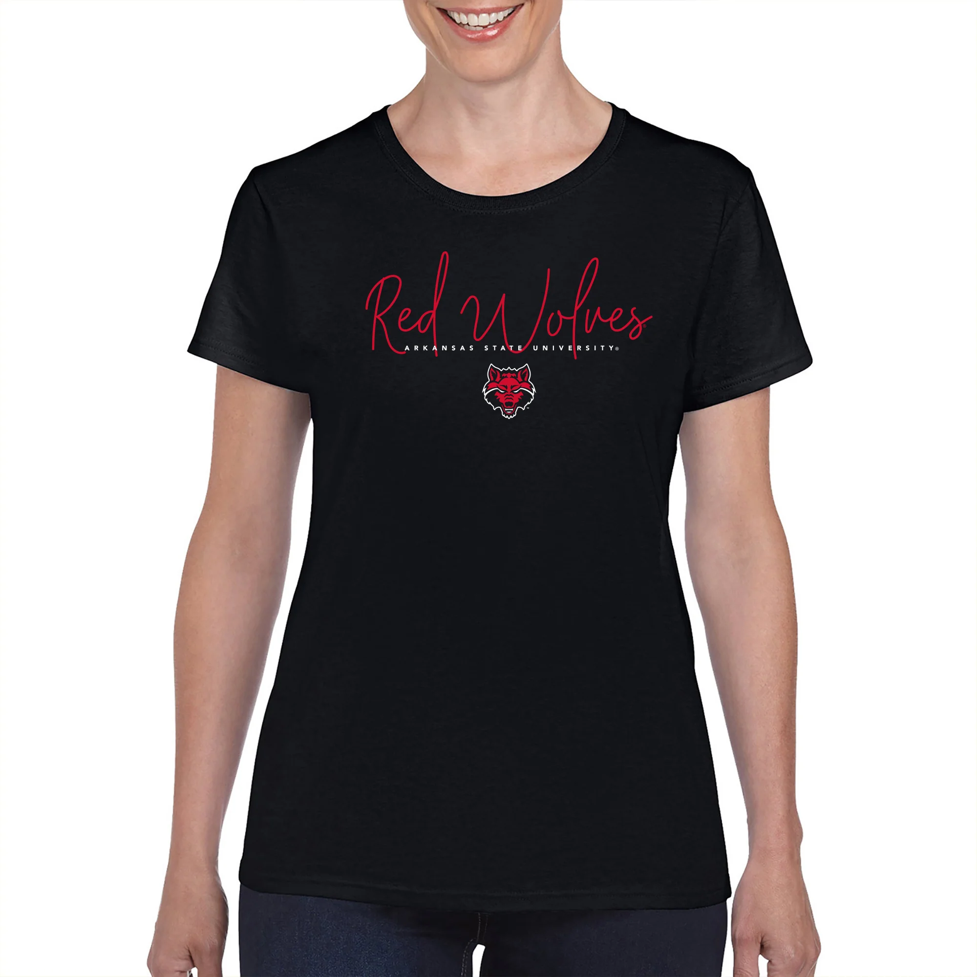Arkansas State Thin Script Women's T-Shirt - Black - Image 4