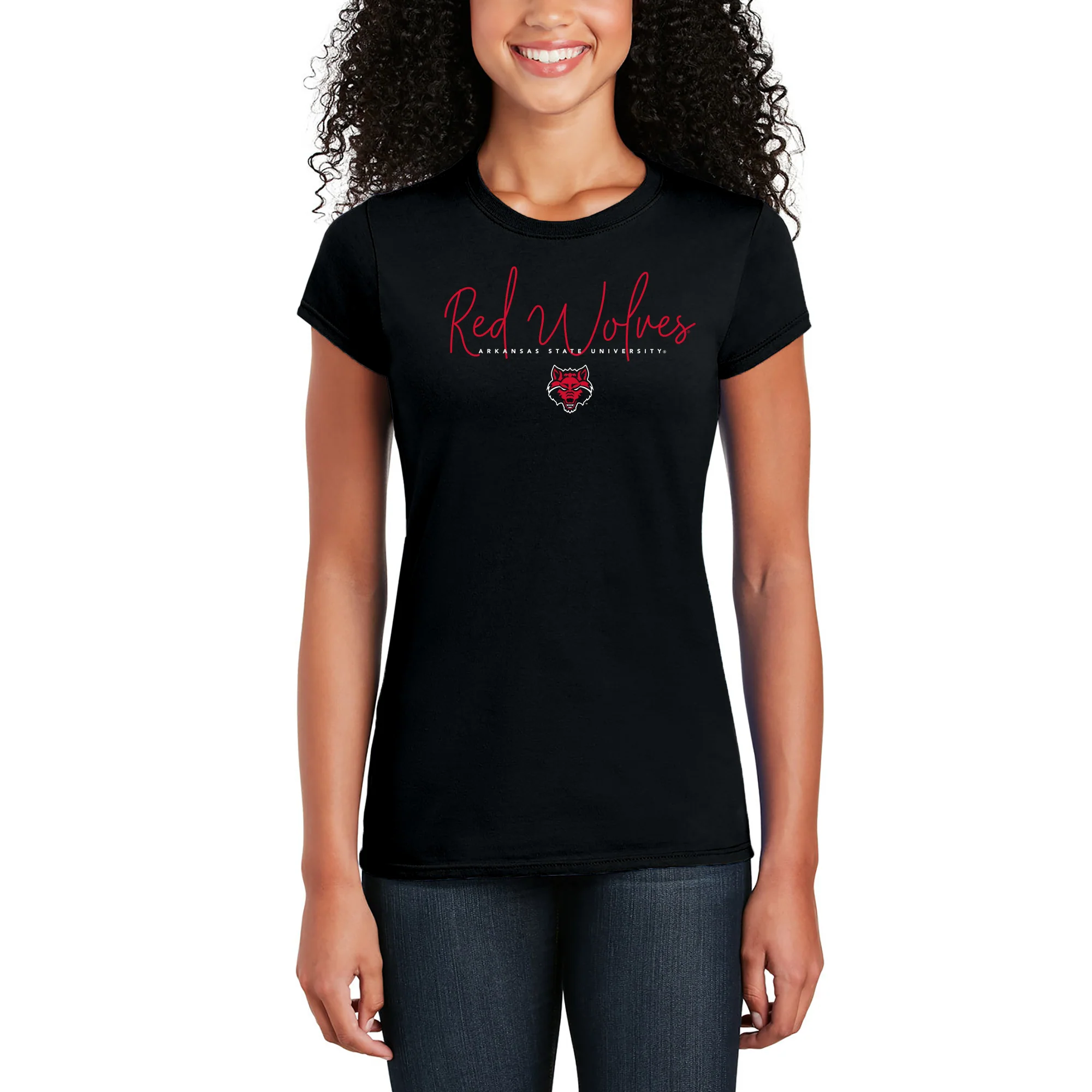 Arkansas State Thin Script Women's T-Shirt - Black - Image 5