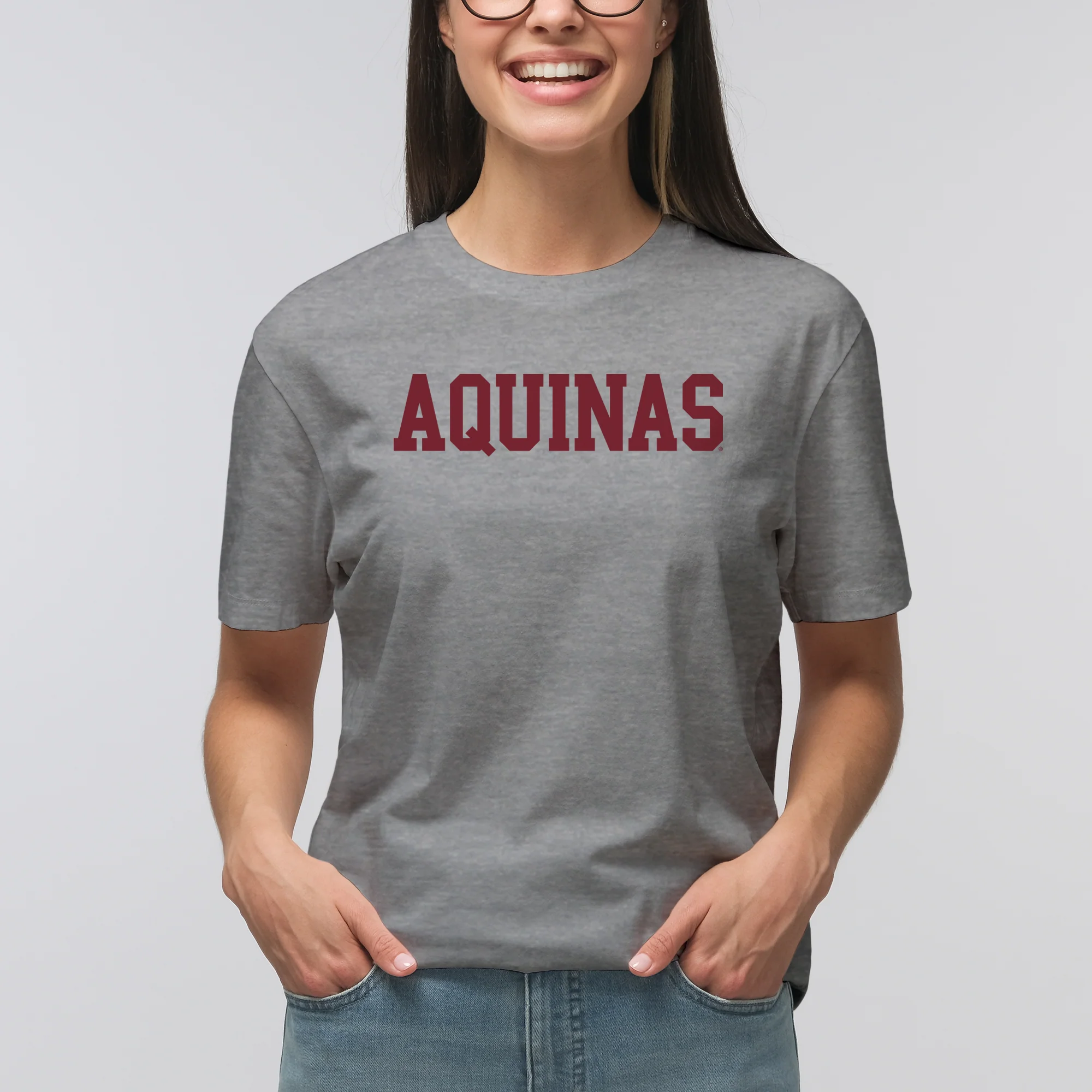 Aquinas Saints Basic Block T Shirt - Sport Grey - Image 4