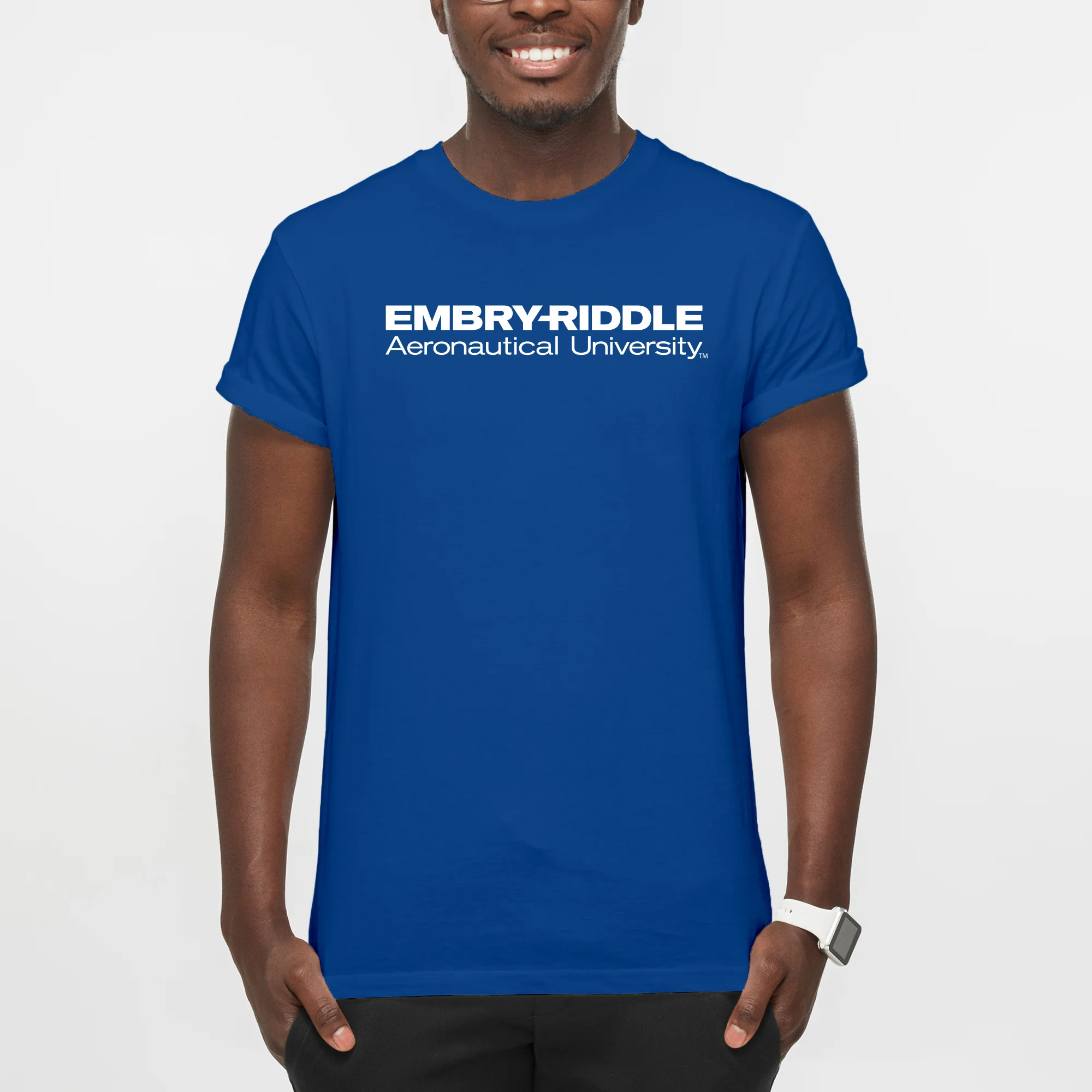 Embry-Riddle Aeronautical University Eagles Basic Block T Shirt - Royal - Image 4