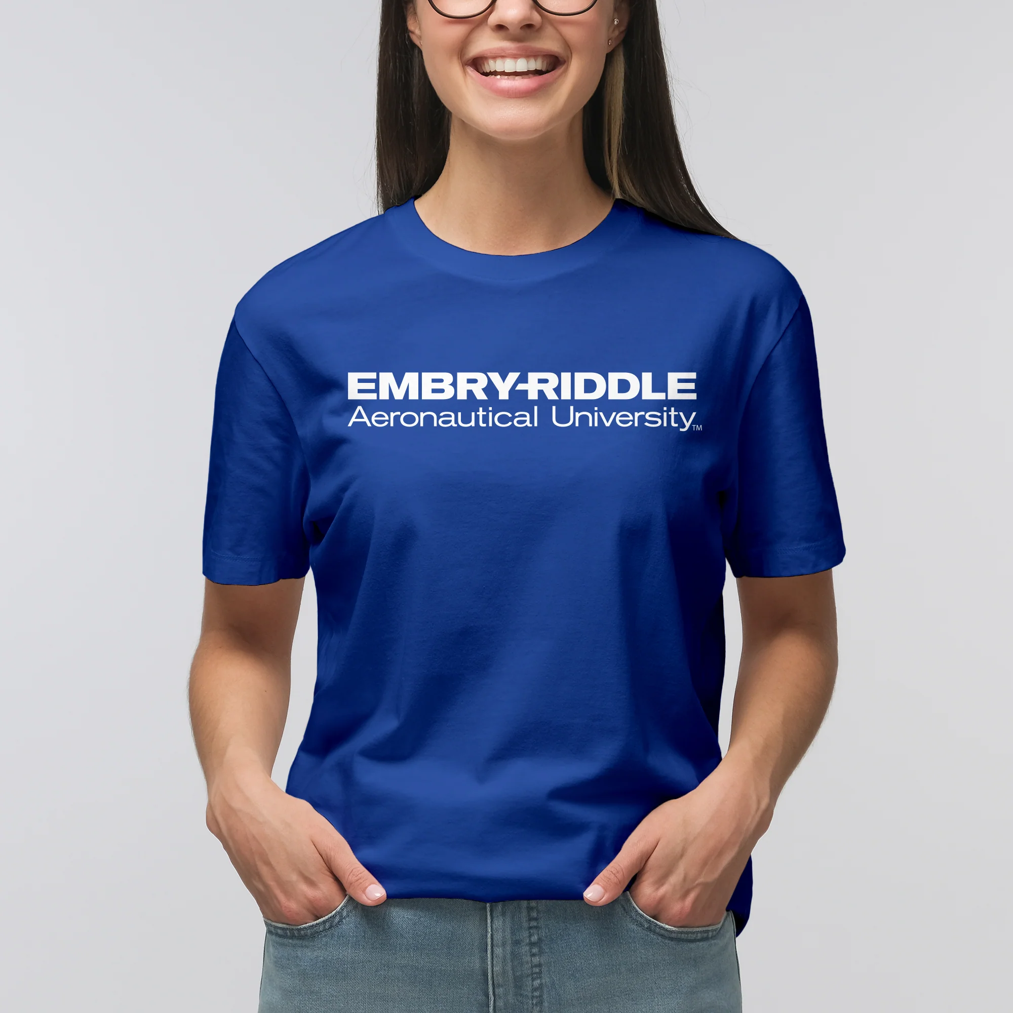 Embry-Riddle Aeronautical University Eagles Basic Block T Shirt - Royal - Image 5