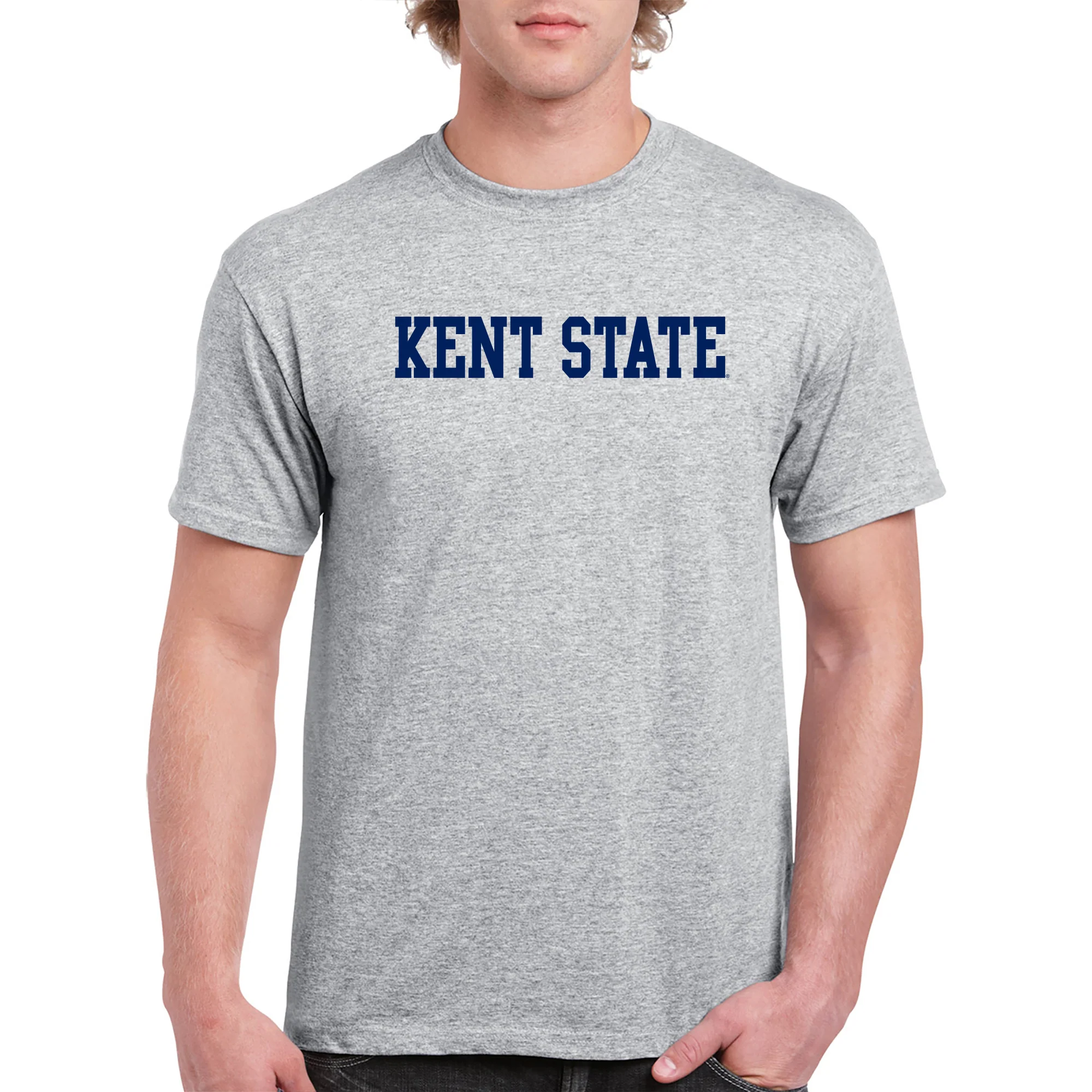 Kent State Golden Flashes Basic Block T Shirt - Sport Grey - Image 3
