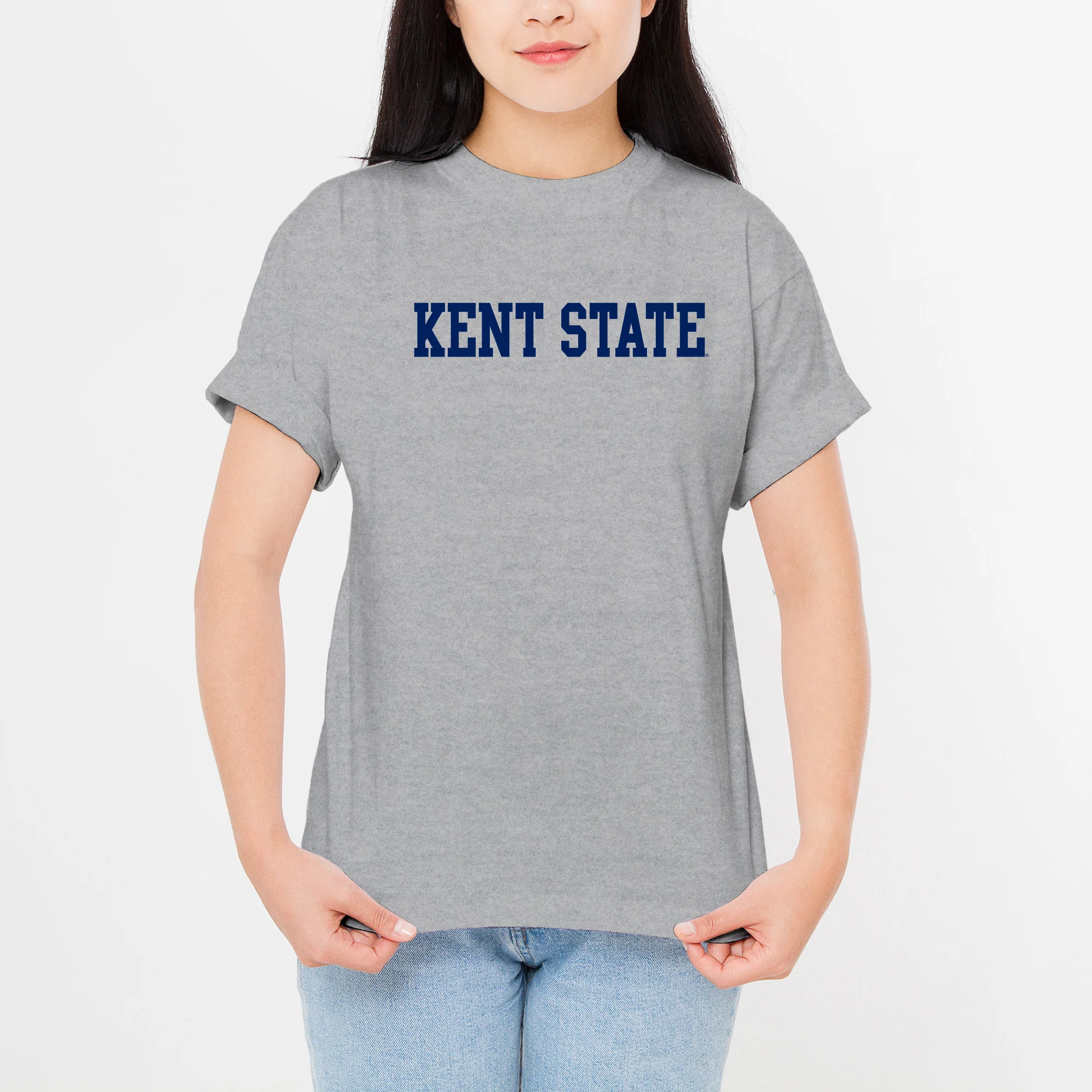 Kent State Golden Flashes Basic Block T Shirt - Sport Grey - Image 4