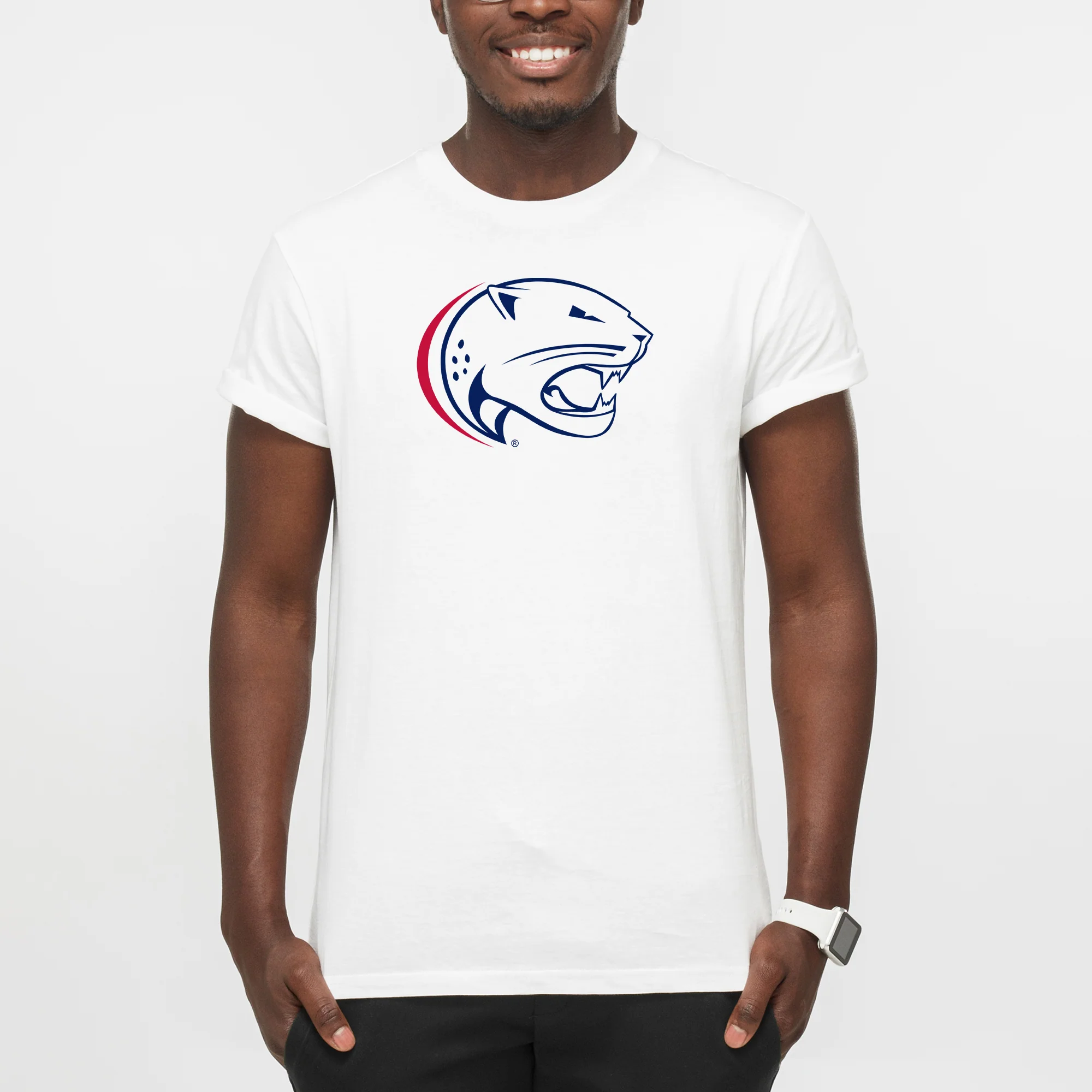 South Alabama Jaguars Primary Logo T Shirt - White - Image 4