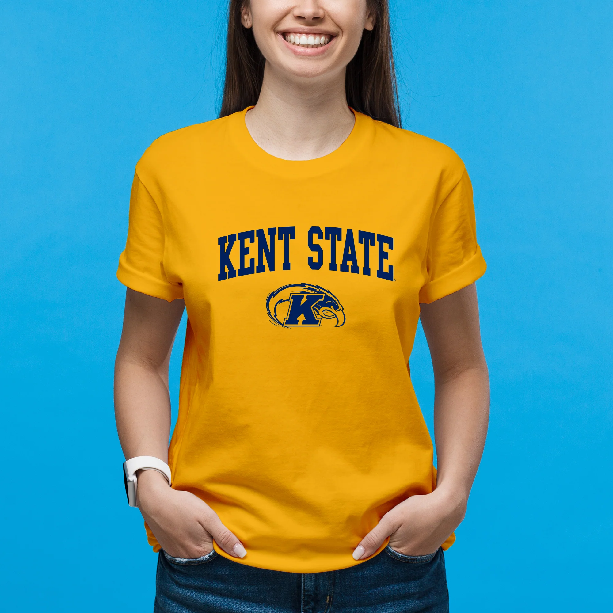 Kent State Golden Flashes Arch Logo T Shirt - Gold - Image 4