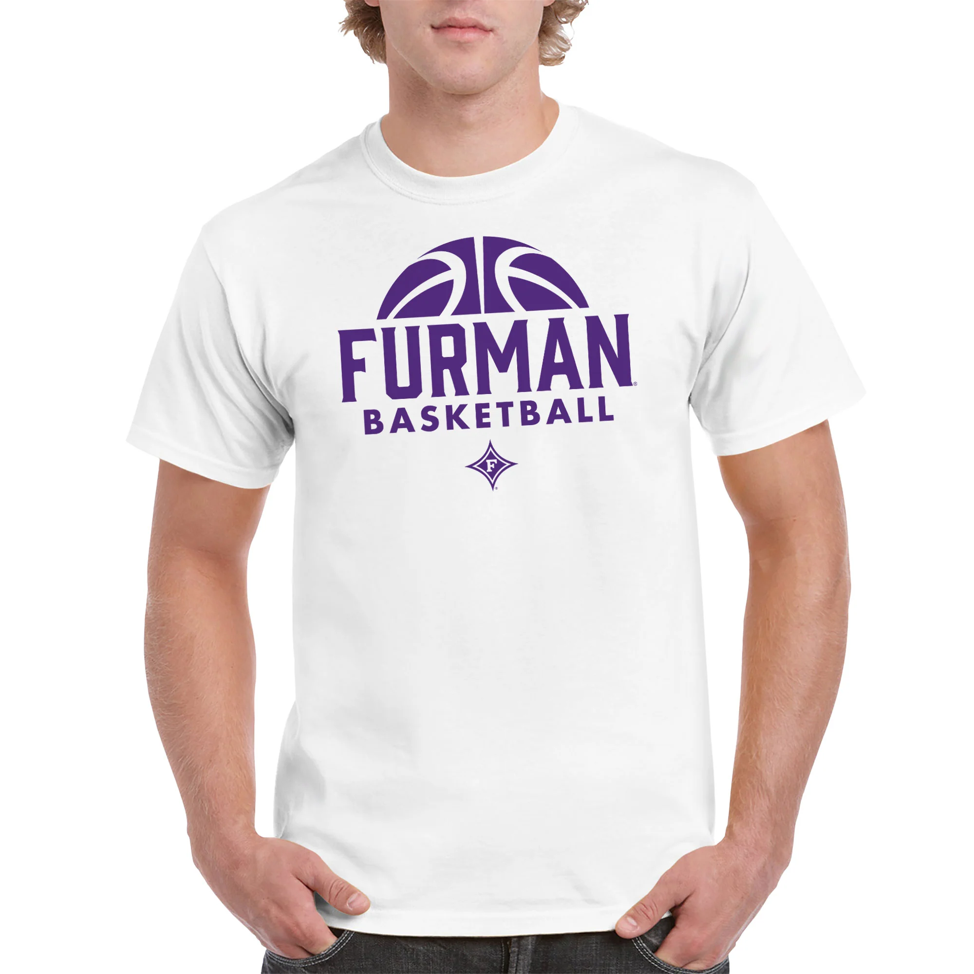 Furman University Paladins Basketball Hype T Shirt - White - Image 4