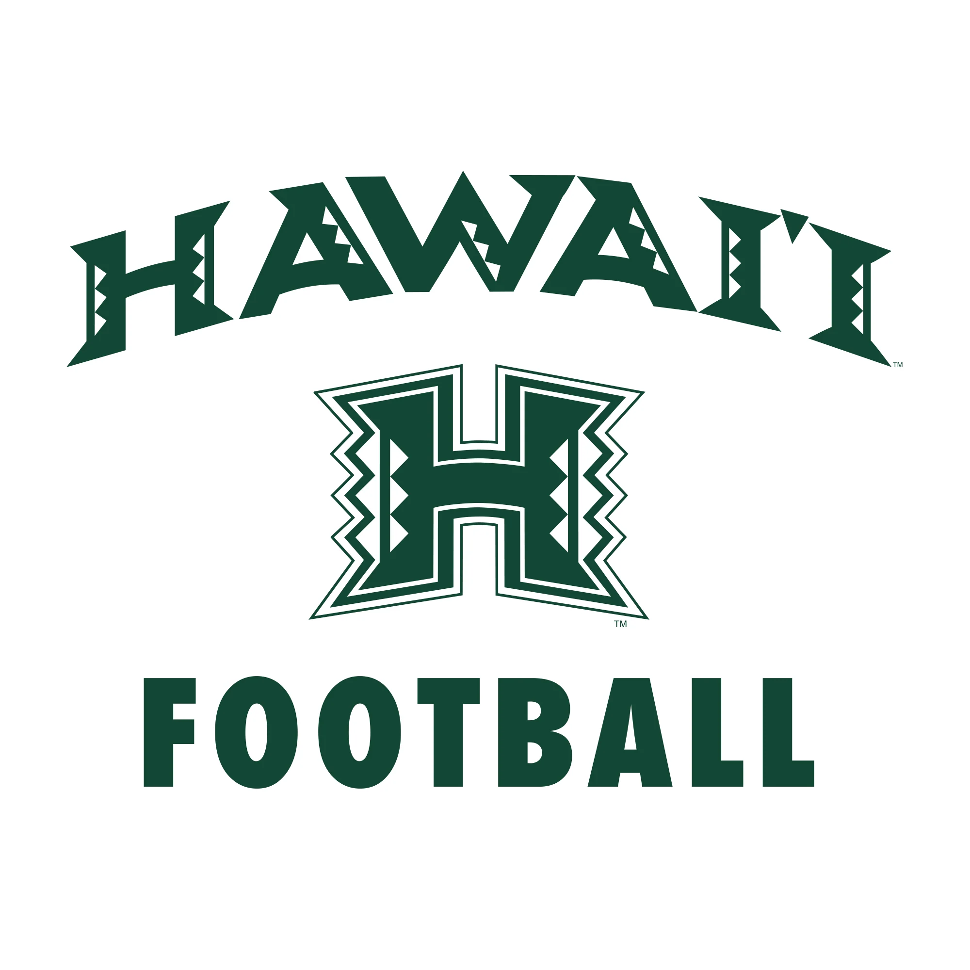 Hawaii Rainbow Warriors Arch Logo Football T Shirt - White - Image 2