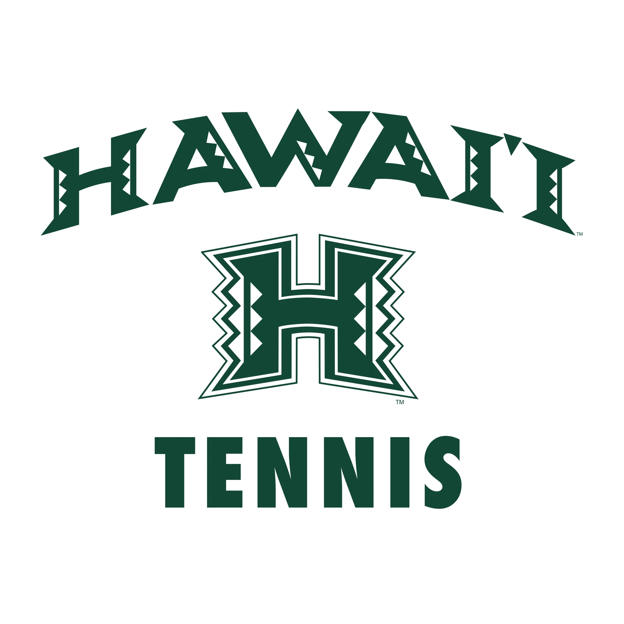 Hawaii Rainbow Warriors Arch Logo Tennis T Shirt - White - Image 2