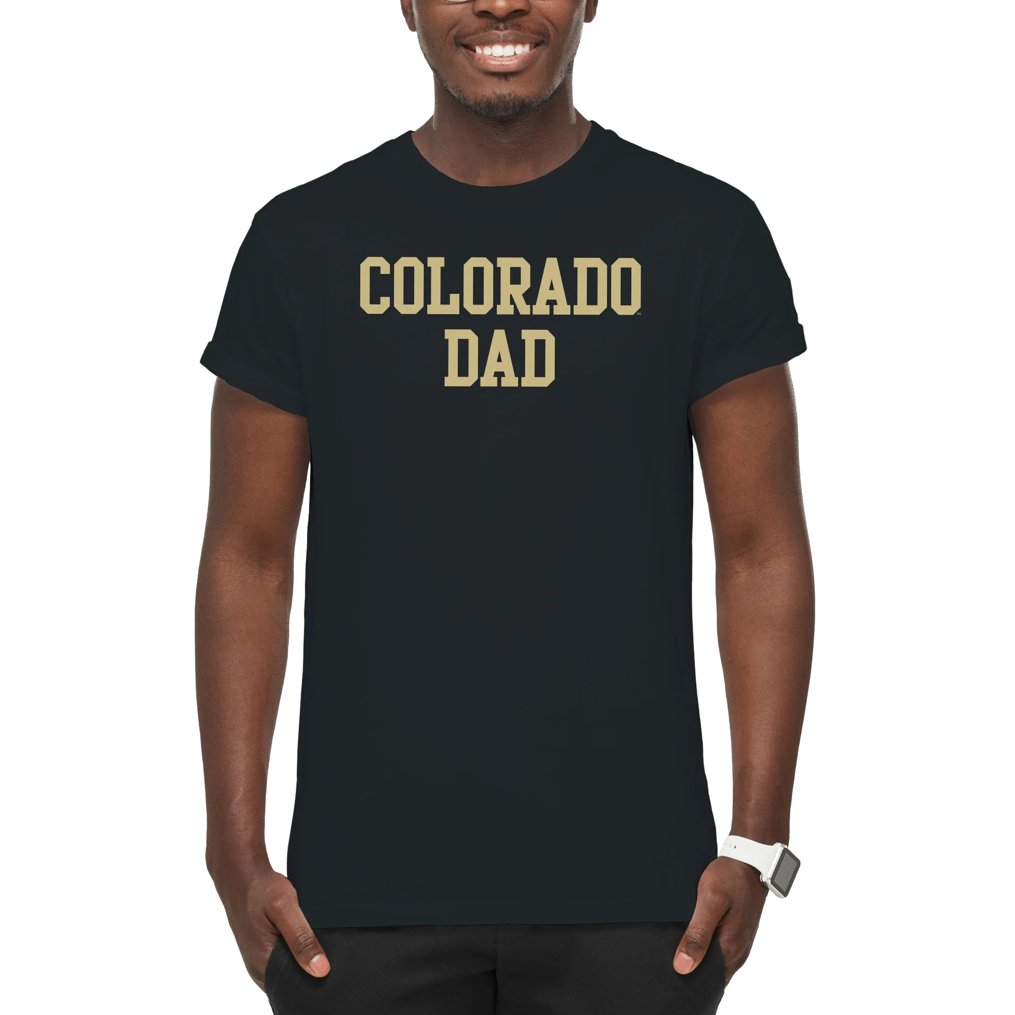 University of Colorado Buffaloes Basic Block Dad T Shirt - Black - Image 5