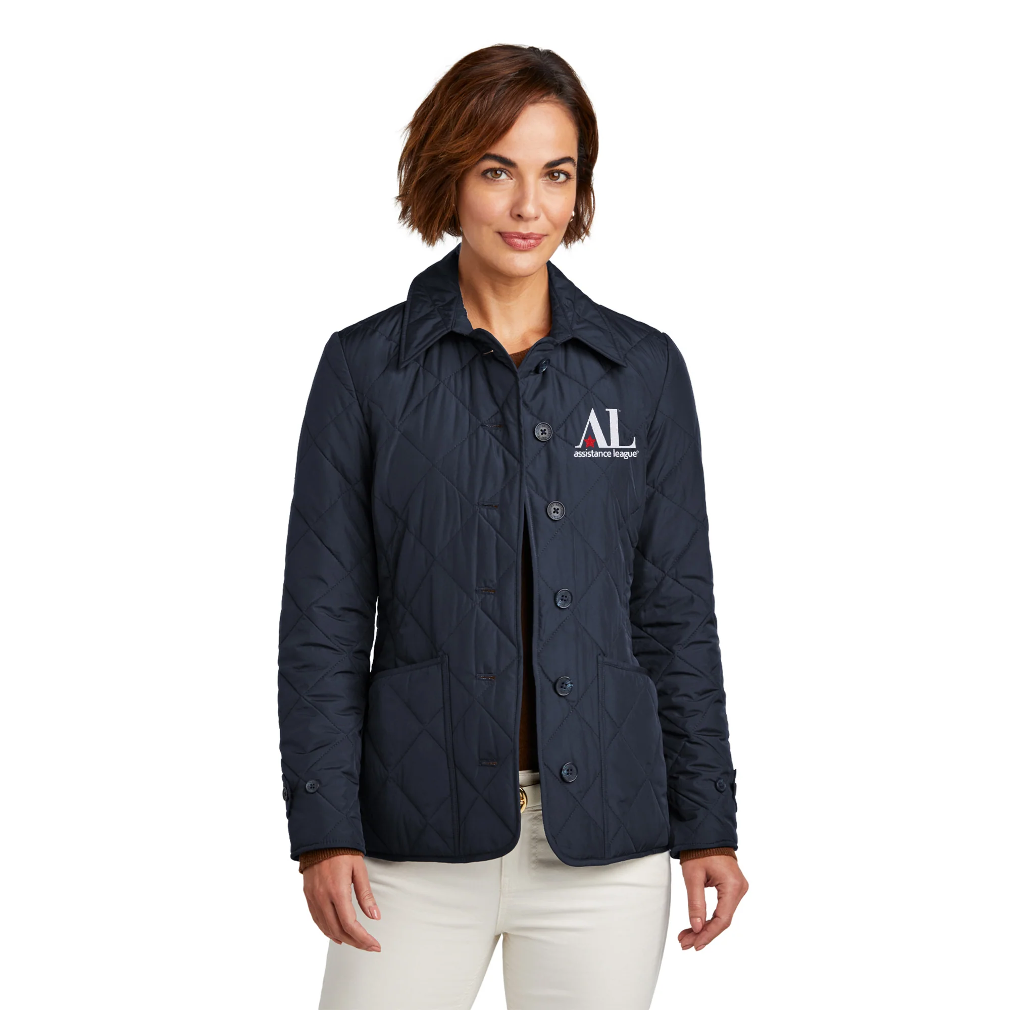 Assistance League Logo LC EMB Brooks Brothers Women's Quilted Jacket - Night Navy - Image 3
