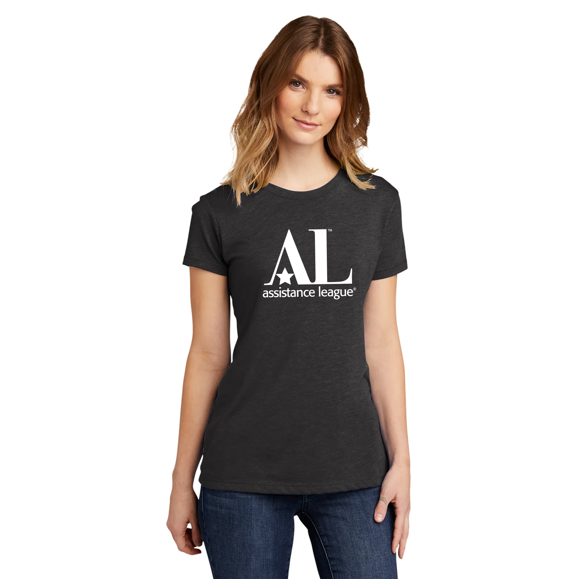 Assistance League Logo Womens Triblend T-Shirt - Vintage Black - Image 3