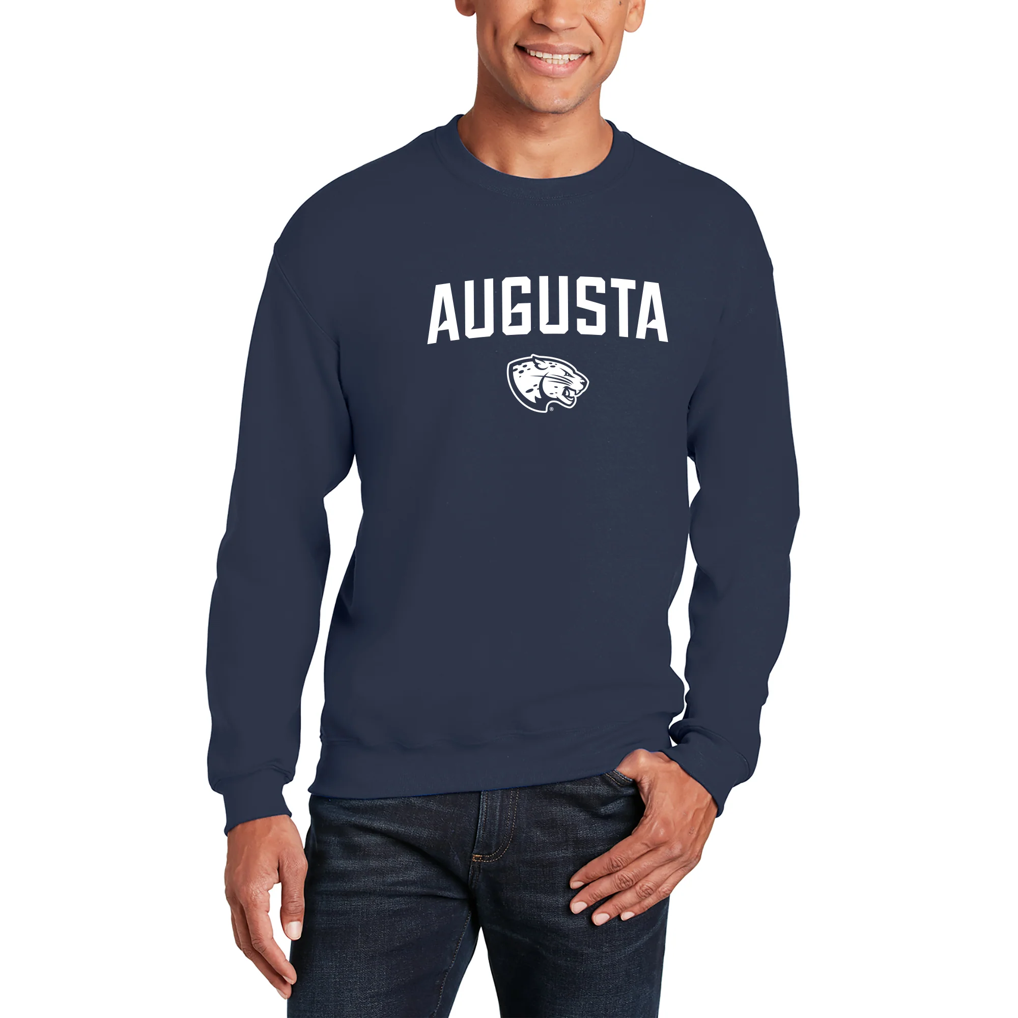 Augusta University Arch Logo Crewneck - Navy - Image 3