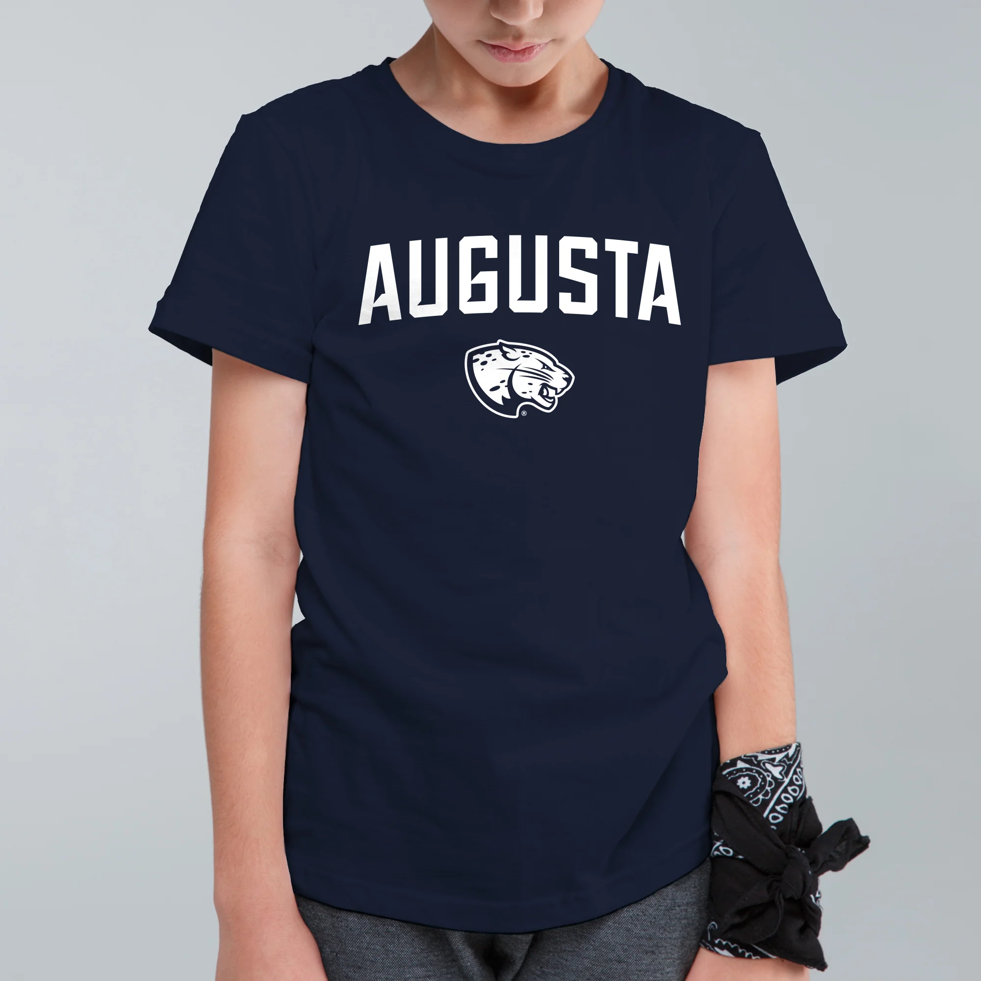 Augusta University Arch Logo Youth T-Shirt - Navy - Image 3