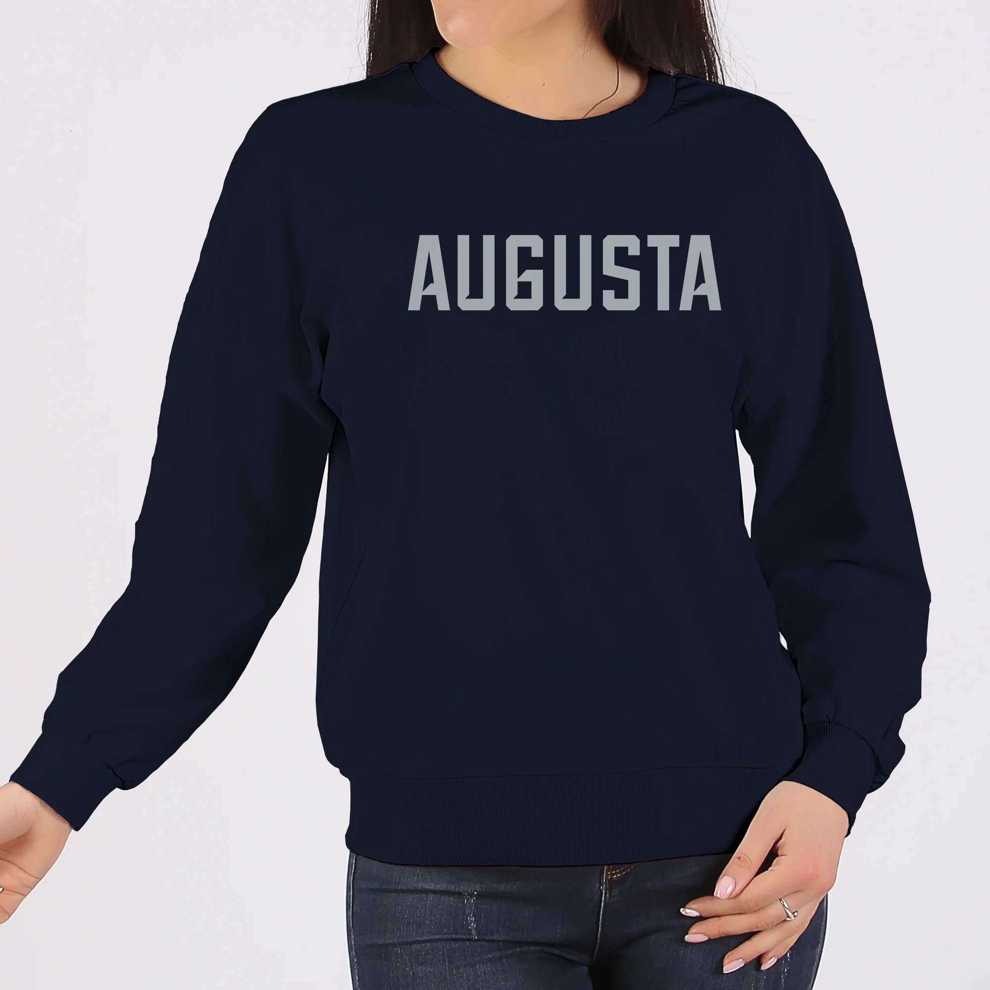 Augusta University Basic Block Crewneck - Navy - Image 4