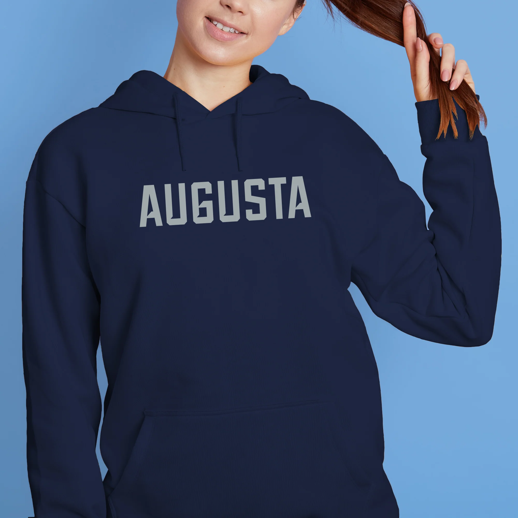 Augusta University Basic Block Hoodie - Navy - Image 4