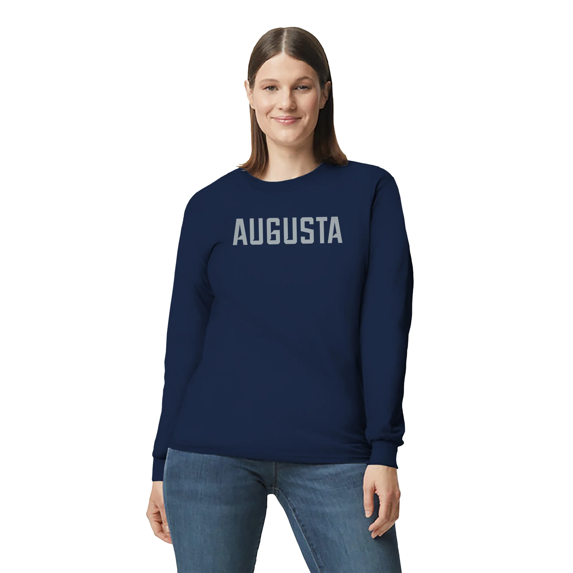 Augusta University Basic Block Long Sleeve - Navy - Image 4
