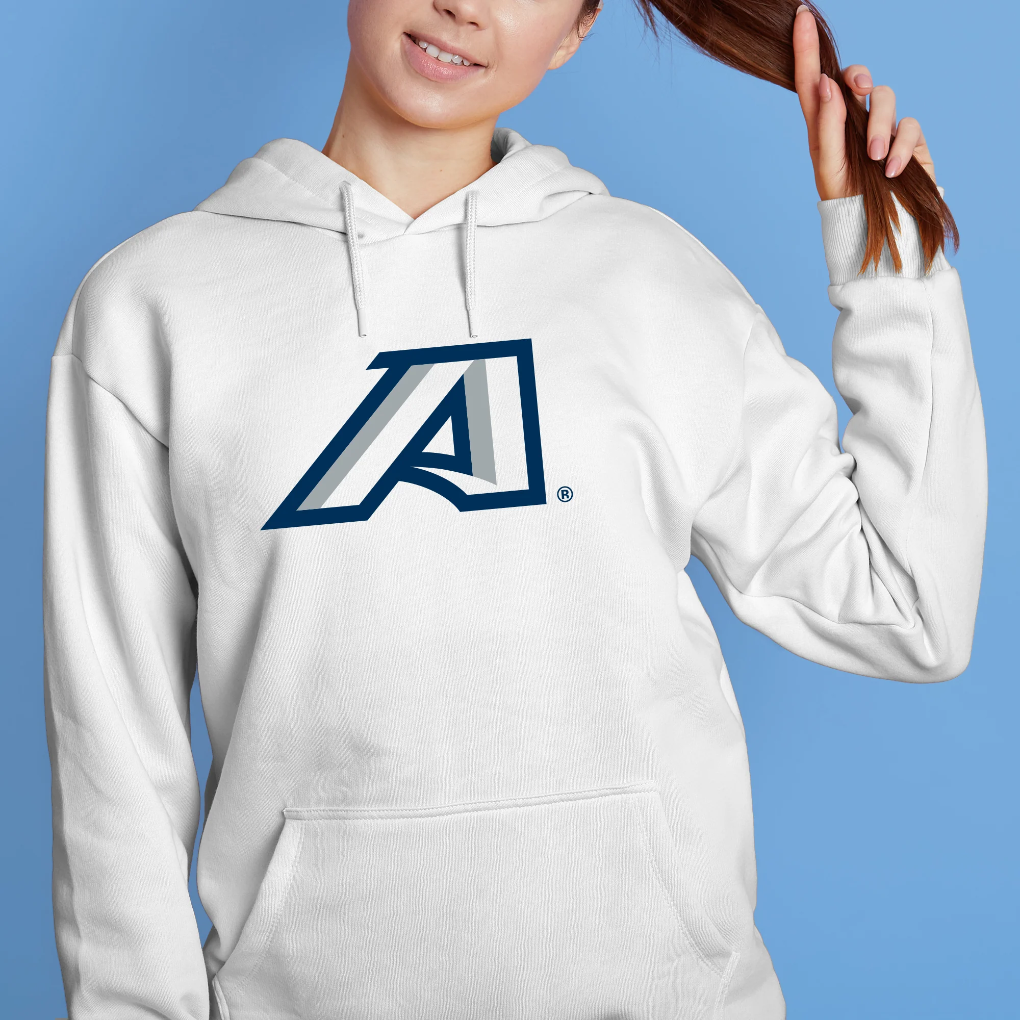 Augusta University Primary Logo Hoodie - White - Image 4