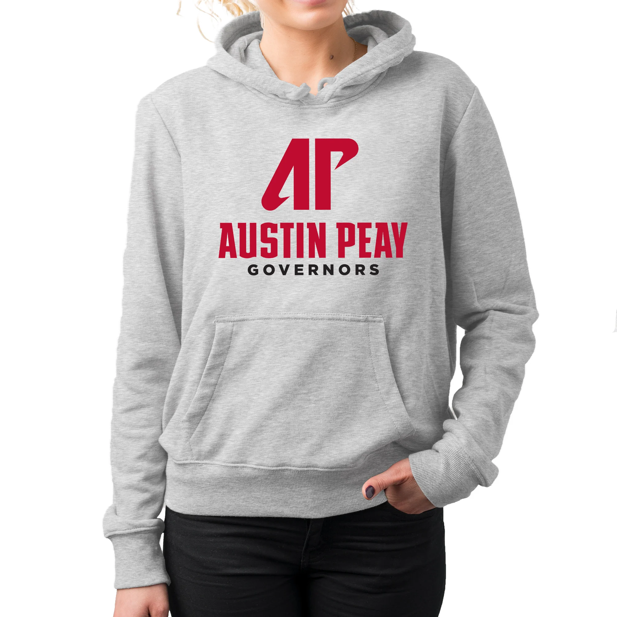 Austin Peay Governors Institutional Logo Hoodie - Sport Grey - Image 4
