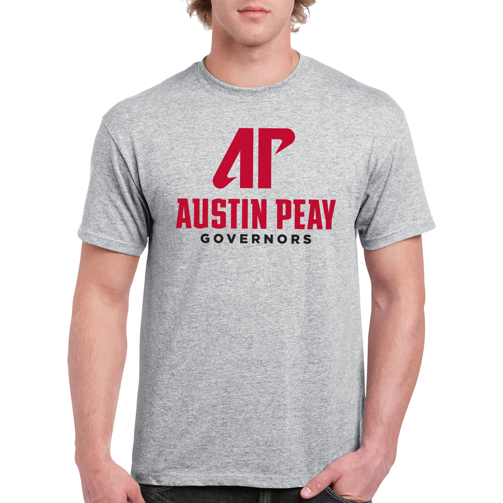 Austin Peay Governors Institutional Logo T-Shirt - Sport Grey - Image 3