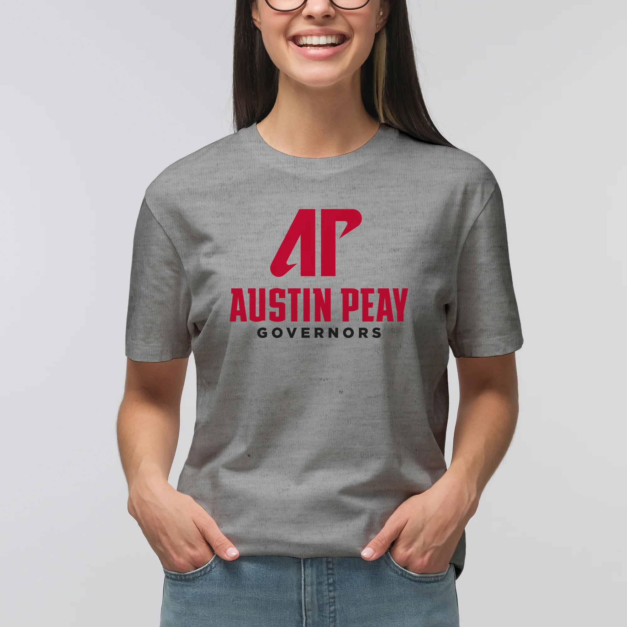 Austin Peay Governors Institutional Logo T-Shirt - Sport Grey - Image 4