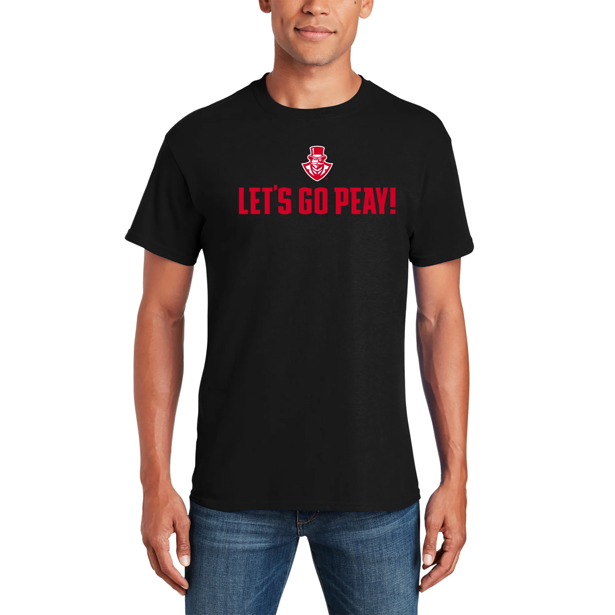 Austin Peay Governors Let's Go Peay T Shirt - Black - Image 3
