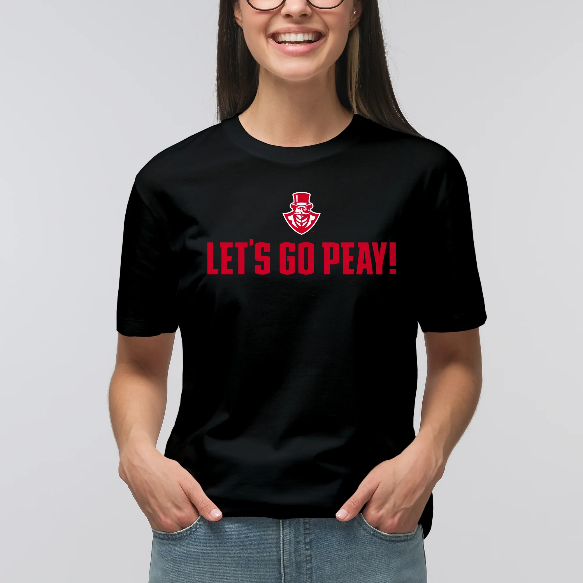 Austin Peay Governors Let's Go Peay T Shirt - Black - Image 4