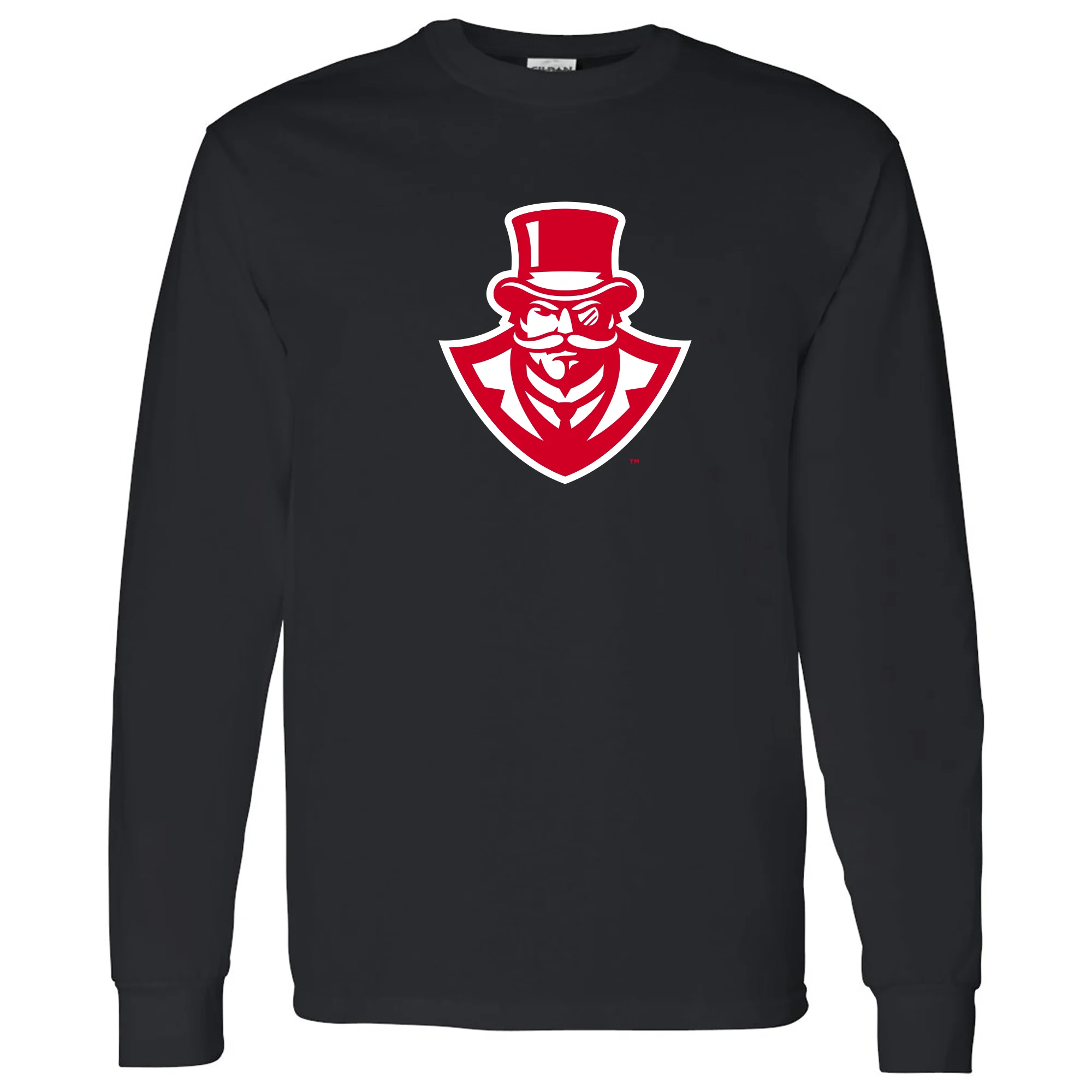 Austin Peay State University Governors Primary Logo Cotton Long Sleeve T-Shirt - Black