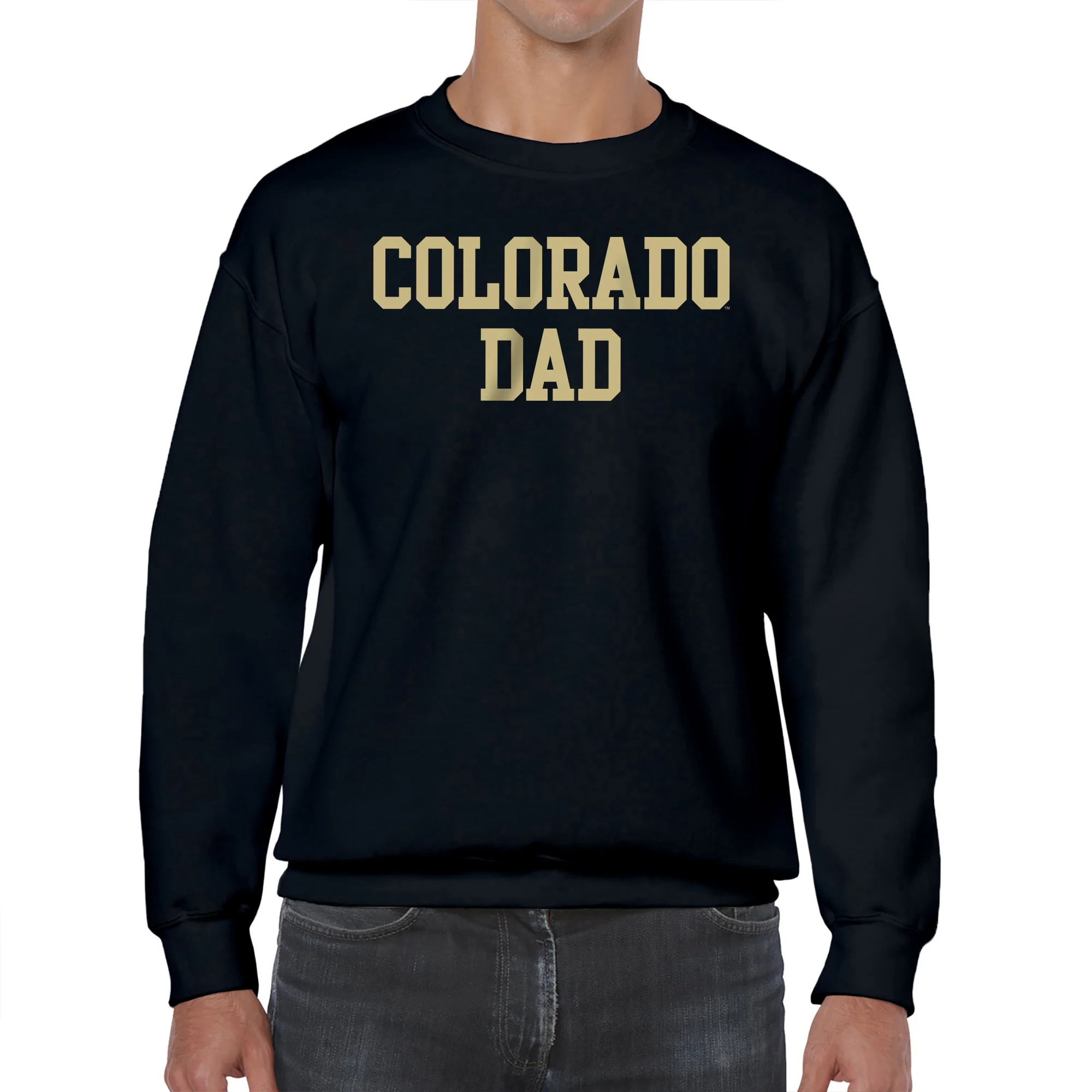 University of Colorado Buffaloes Basic Block Dad Crewneck Sweatshirt - Black - Image 3