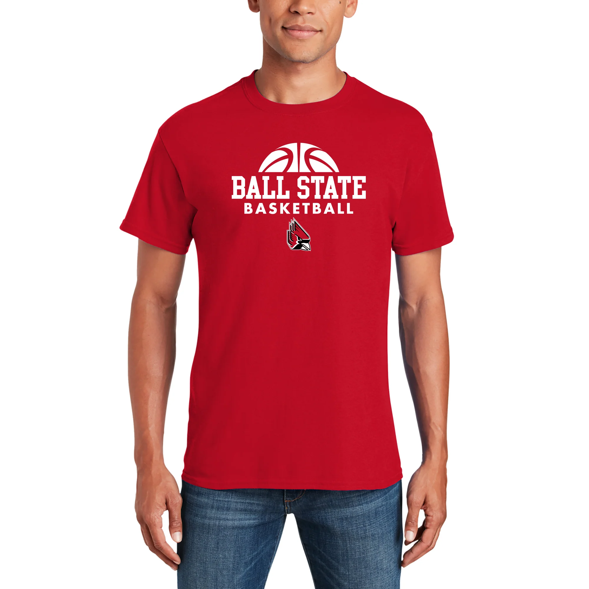 Ball State University Cardinals Basketball Hype Short Sleeve T Shirt - Red - Image 3