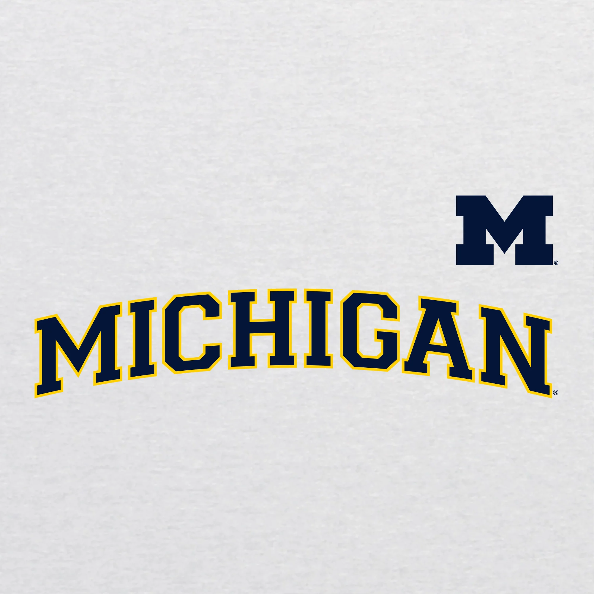 Baseball Jersey Print University of Michigan Triblend Short Sleeve T Shirt - Heather White - Image 2
