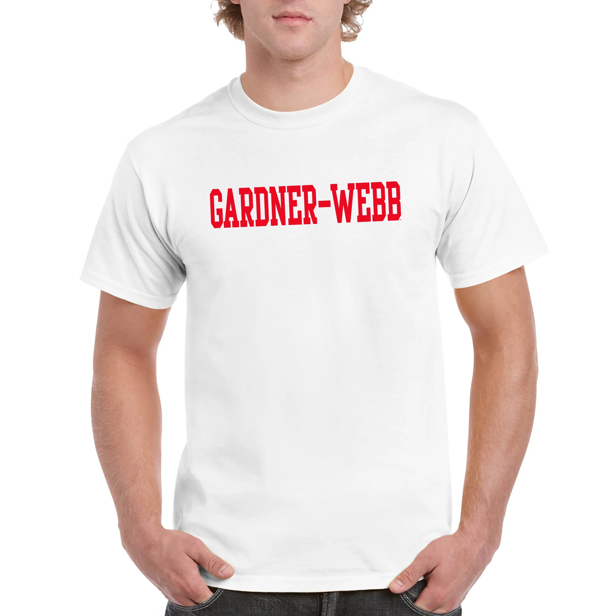 Gardner-Webb University Bulldogs Basic Block Cotton Short Sleeve T Shirt - White - Image 3
