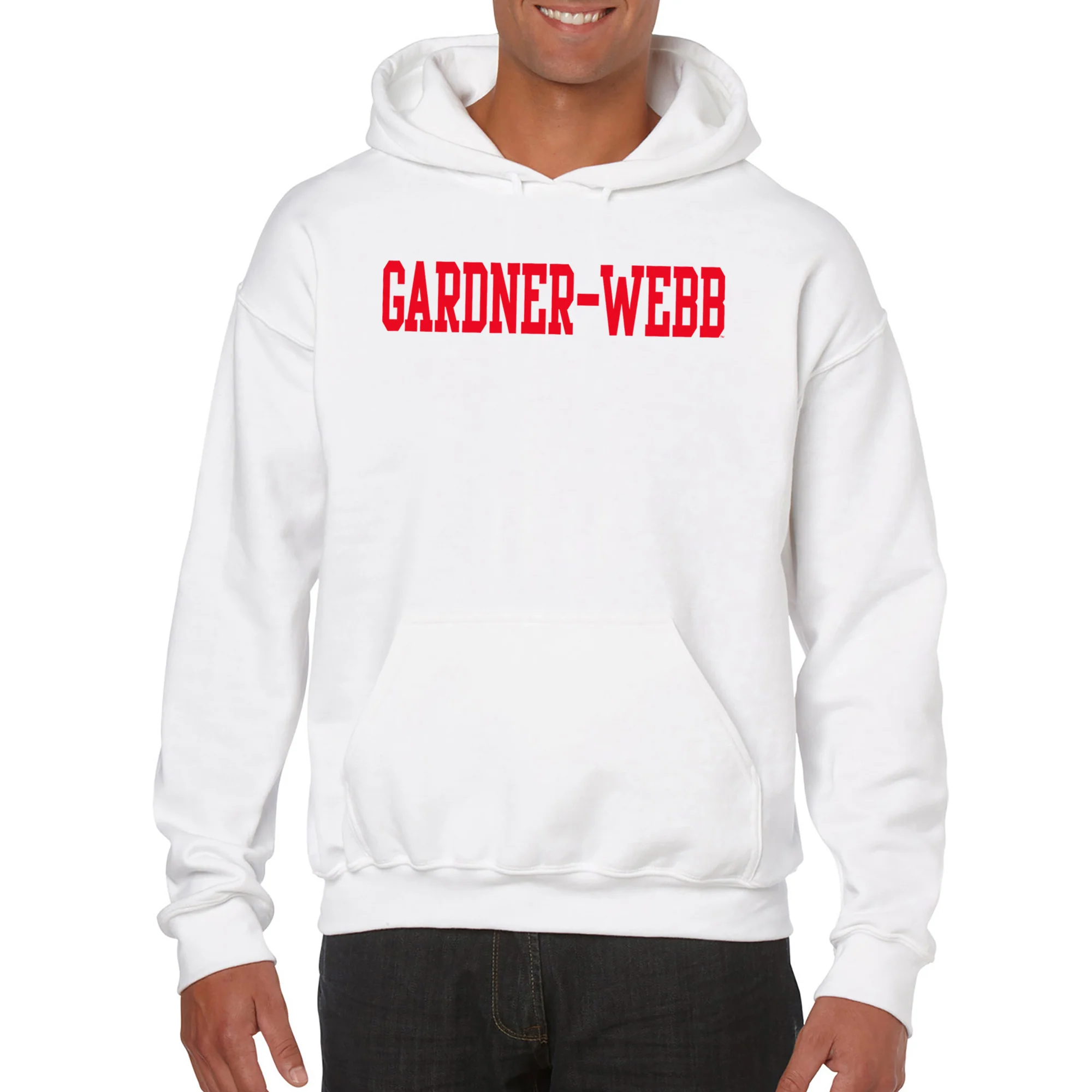 Gardner-Webb University Bulldogs Basic Block Heavy Blend Hoodie - White - Image 3