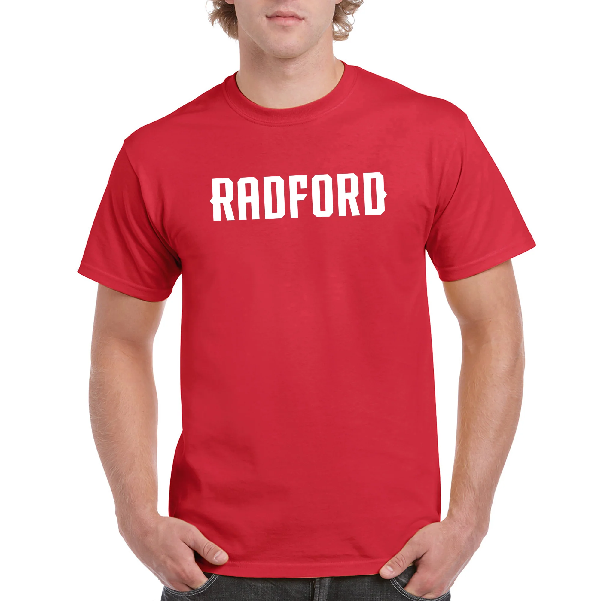 Radford University Highlanders Basic Block Cotton Short Sleeve T Shirt - Red - Image 3