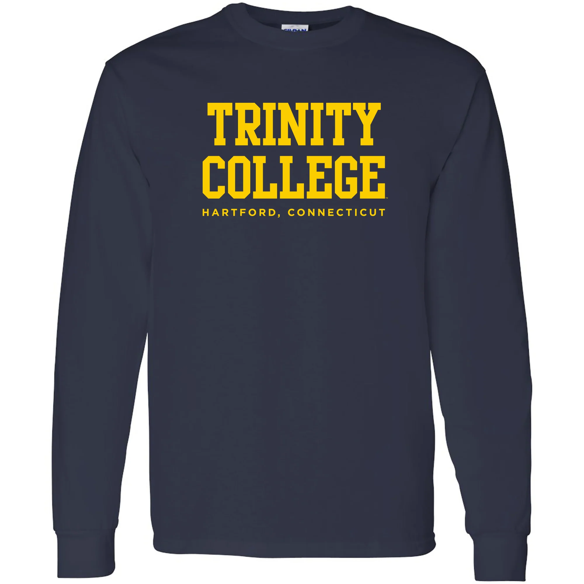 Trinity College Bantams Basic Block Cotton Long Sleeve T Shirt - Navy