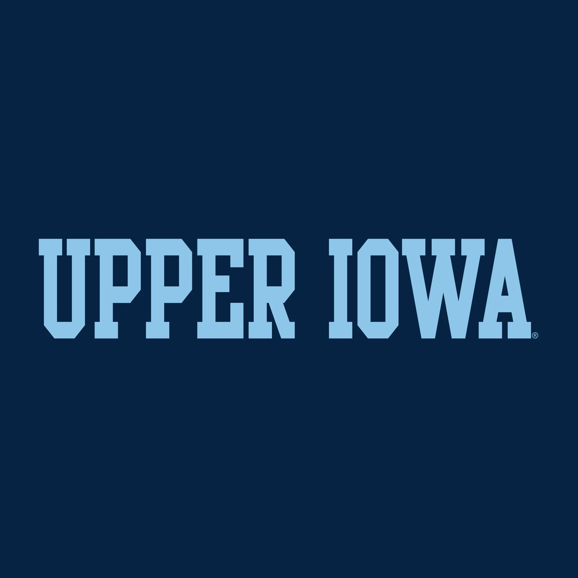 Upper Iowa University Peacocks Basic Block Cotton Short Sleeve T Shirt - Navy - Image 2