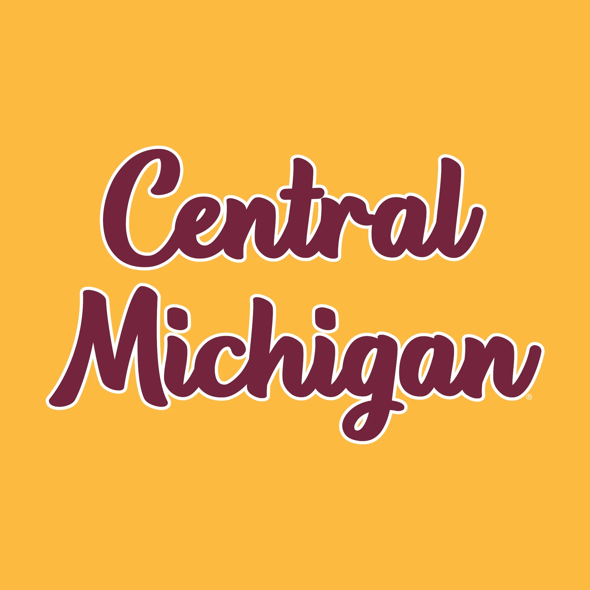 Central Michigan University Chippewas Basic Script Basic Cotton Long Sleeve T Shirt - Gold - Image 2