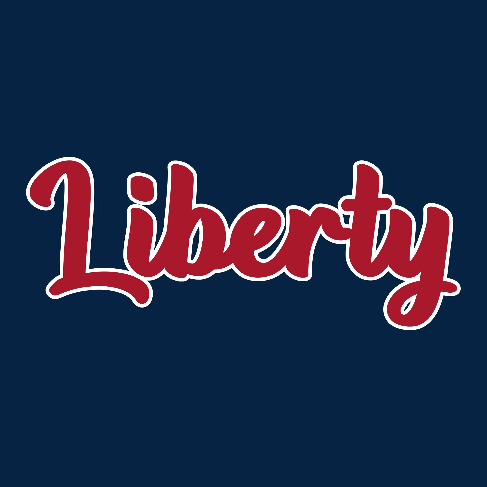 Liberty University Flames Basic Script Cotton Long Sleeve T Shirt - Navy - Image 2