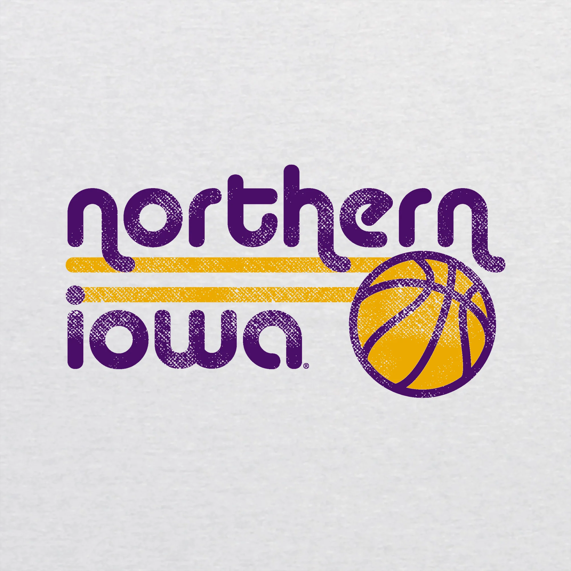University of Northern Iowa Panthers Basketball Bubble Raglan T Shirt - Heather White/Vintage Black - Image 2
